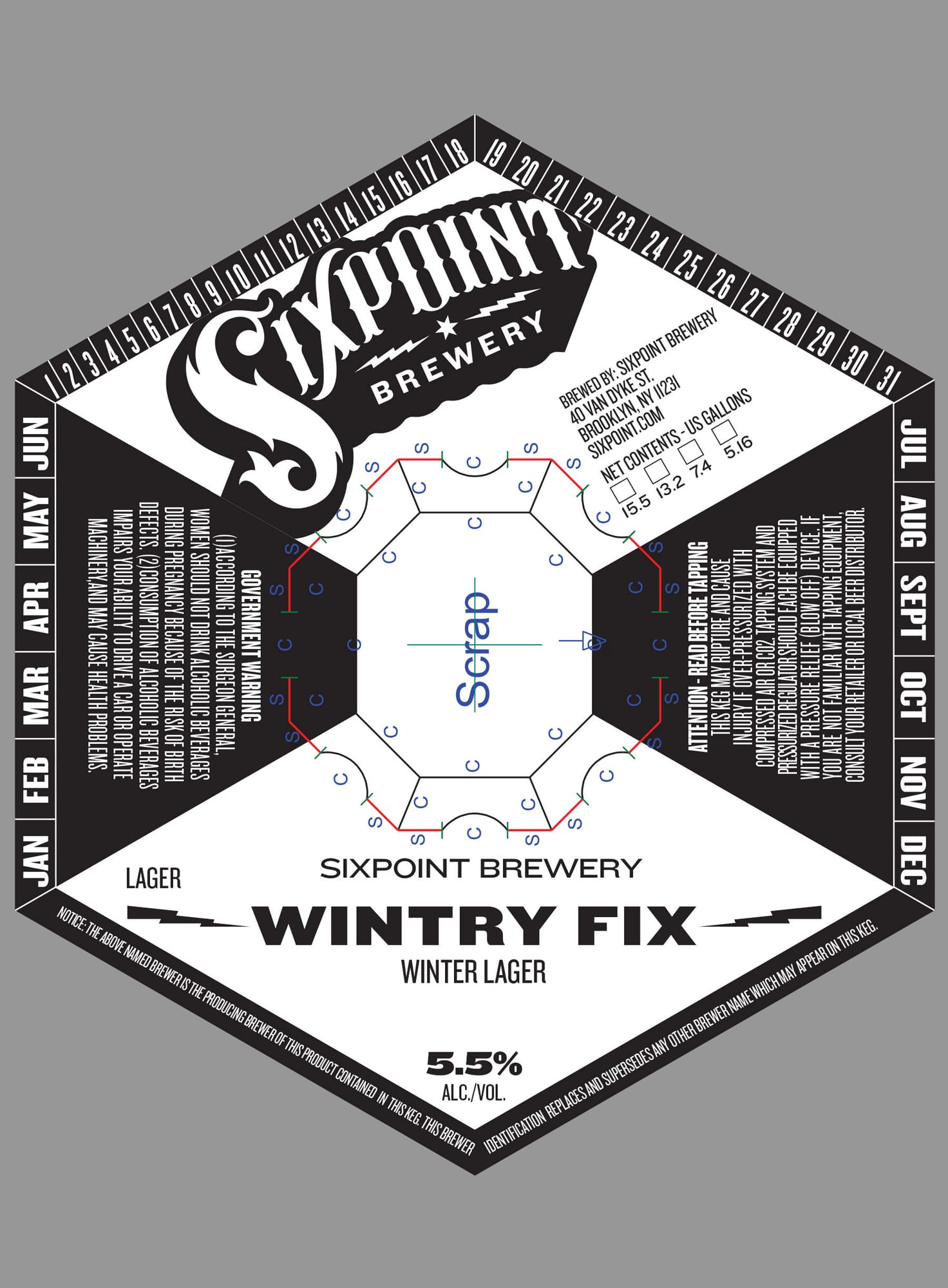 Wintry Fix by Sixpoint Brewery - beer label