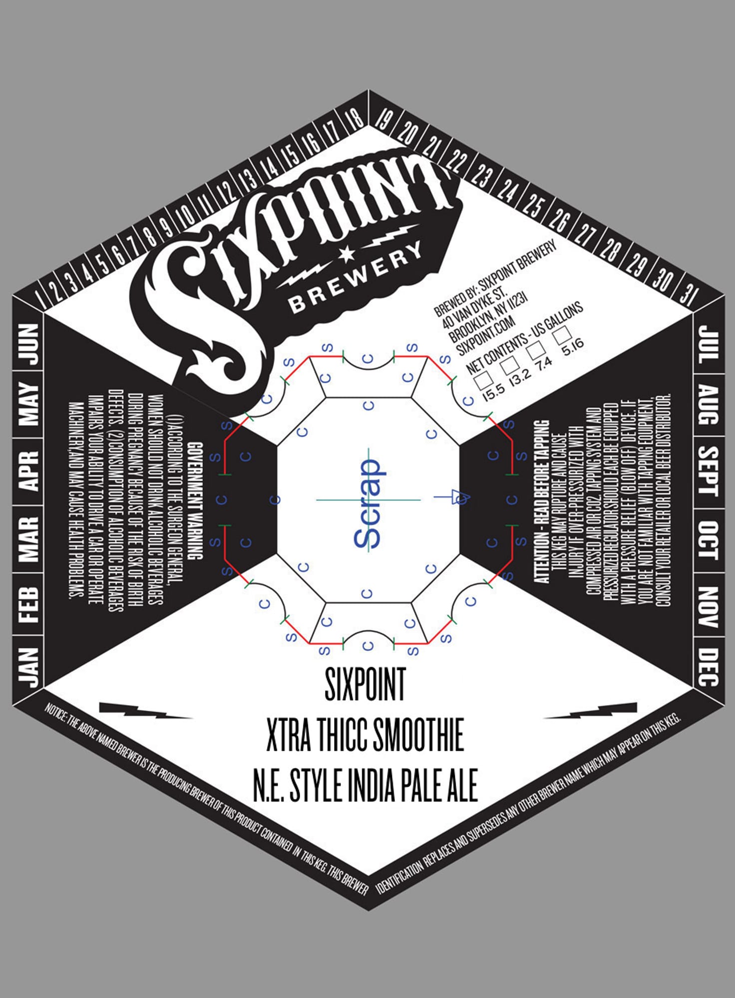 Xtra Thick Smoothie by Sixpoint Brewery - beer label