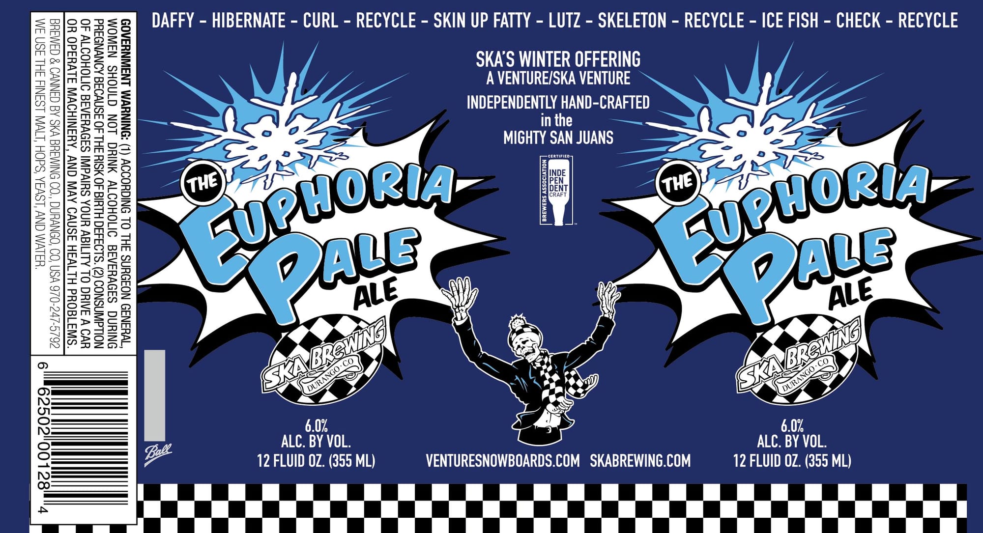 Euphoria Pale Ale by Ska Brewing - beer label