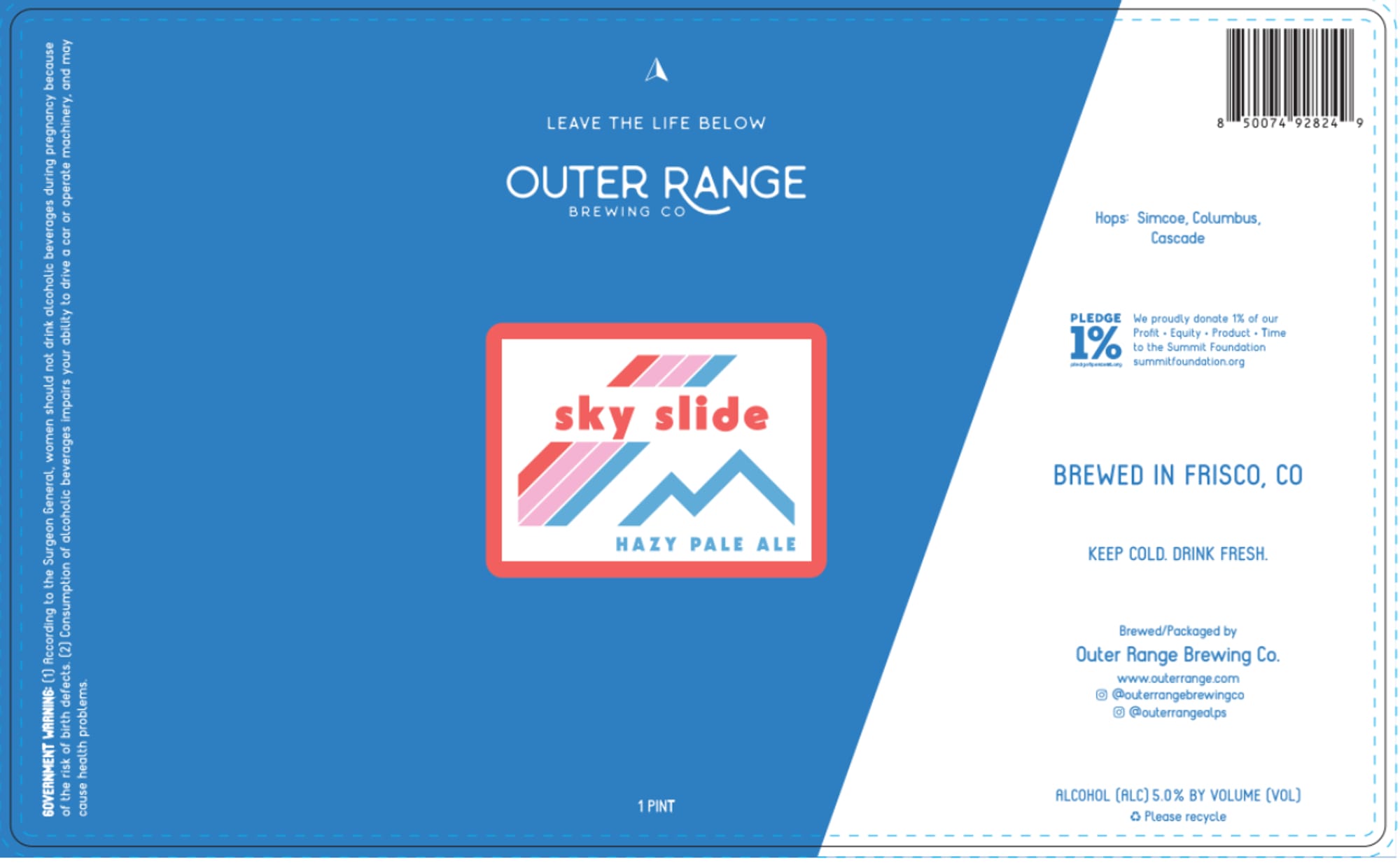 Sky Slide by Outer Range Brewing Co. - beer label