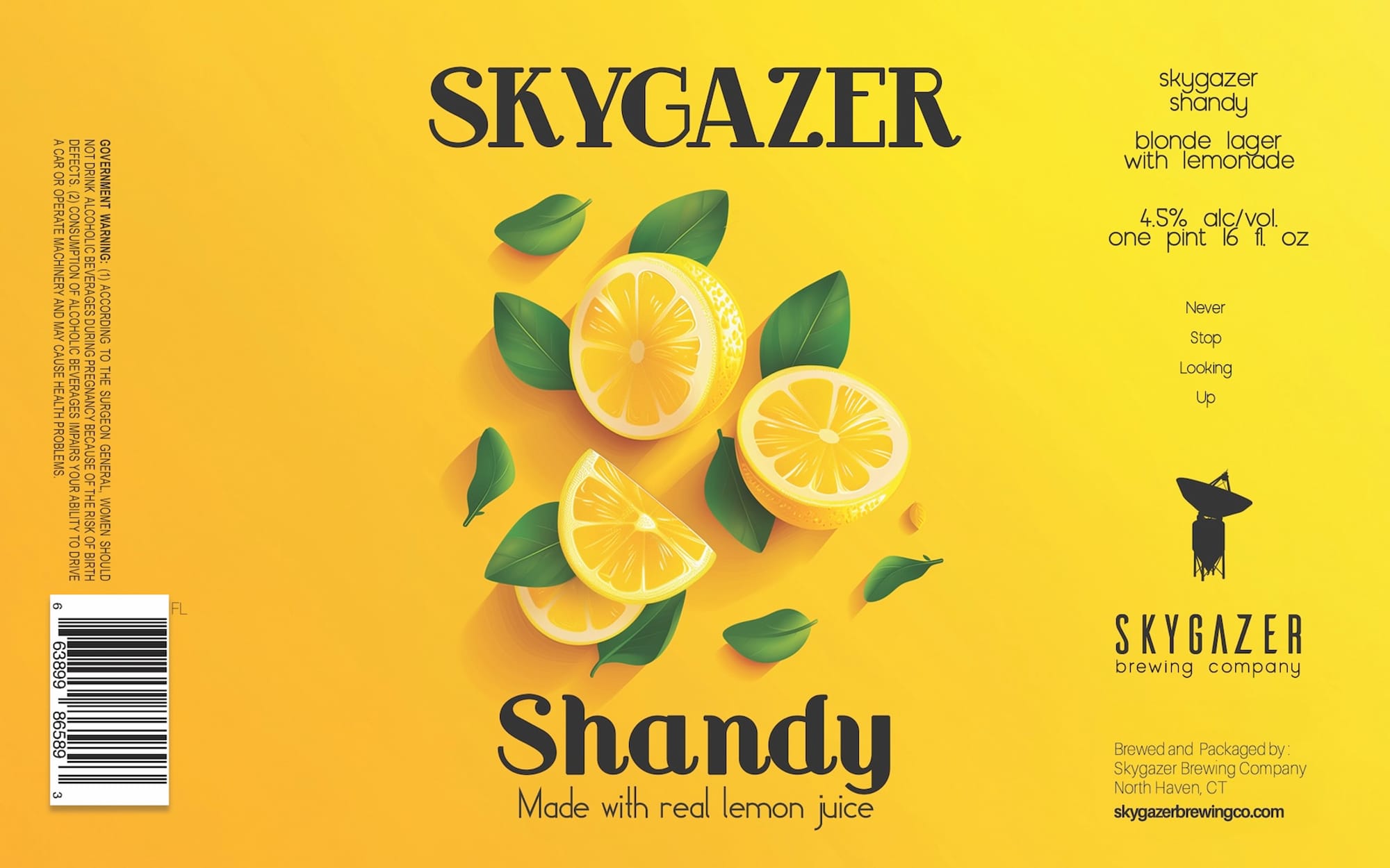 Shandy by Skygazer Brewing Company - beer label