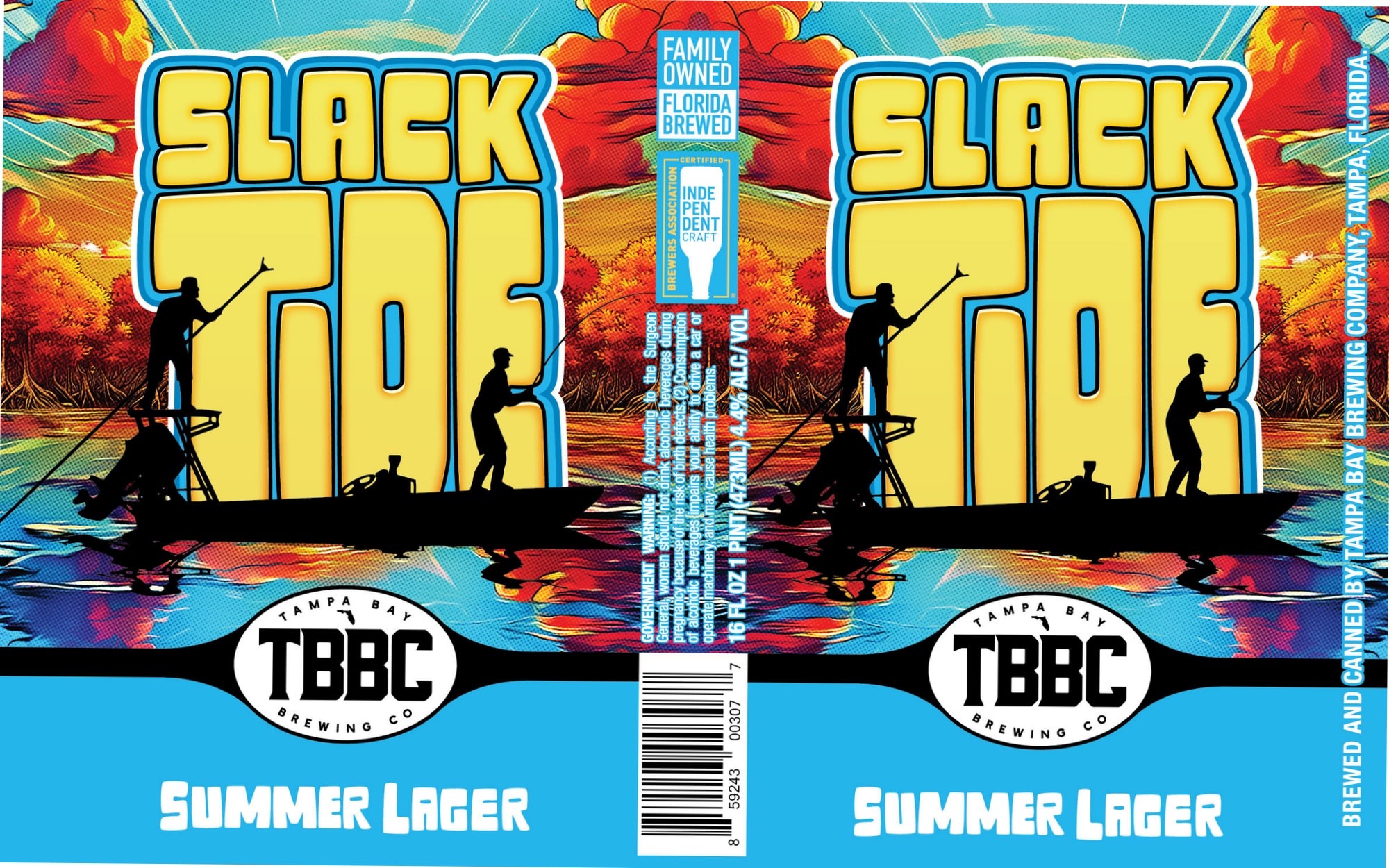 Slack Tide Summer Lager by Tampa Bay Brewing Co. - beer label