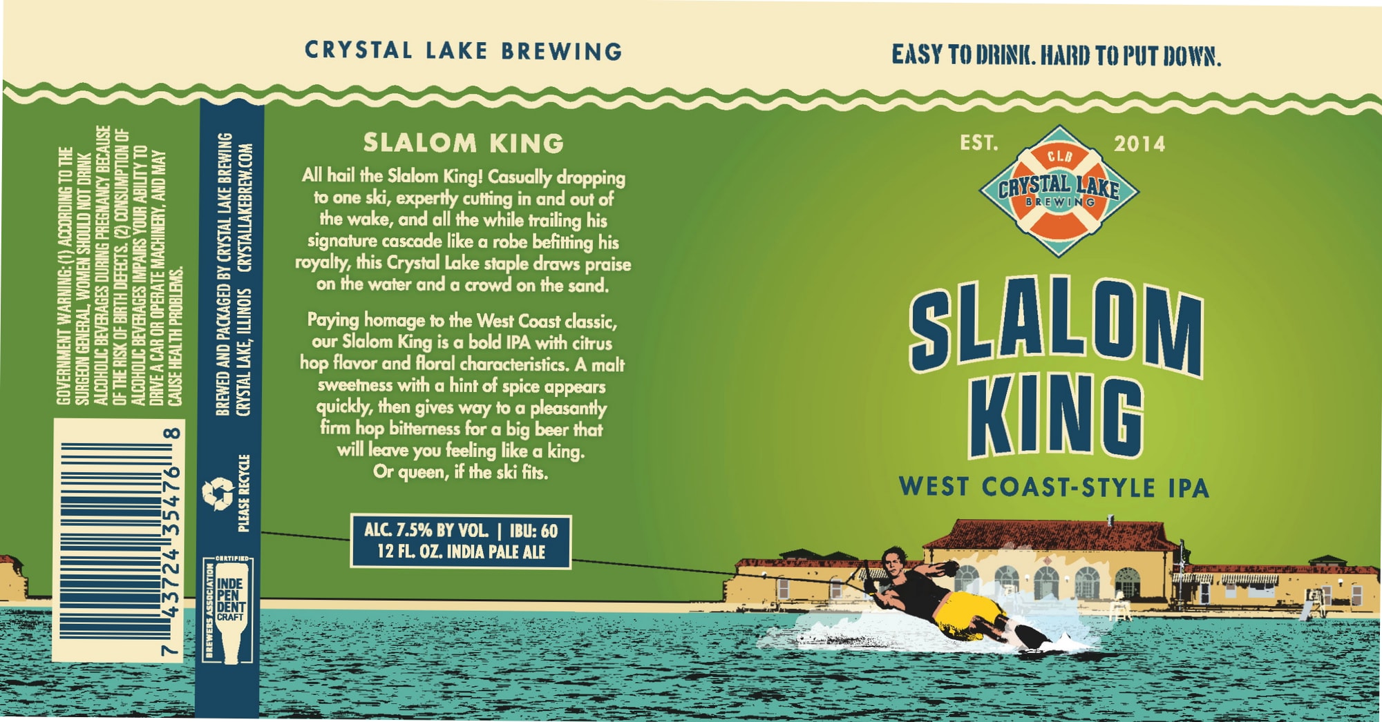 Slalom King by Crystal Lake Brewing - beer label