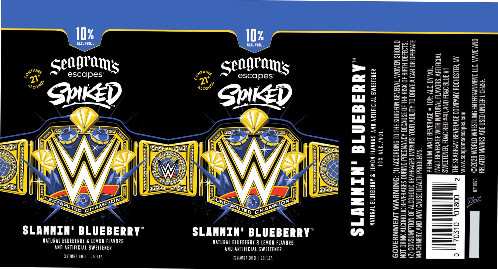 Slammin’ Blueberry by Seagram’s Escapes - beer label