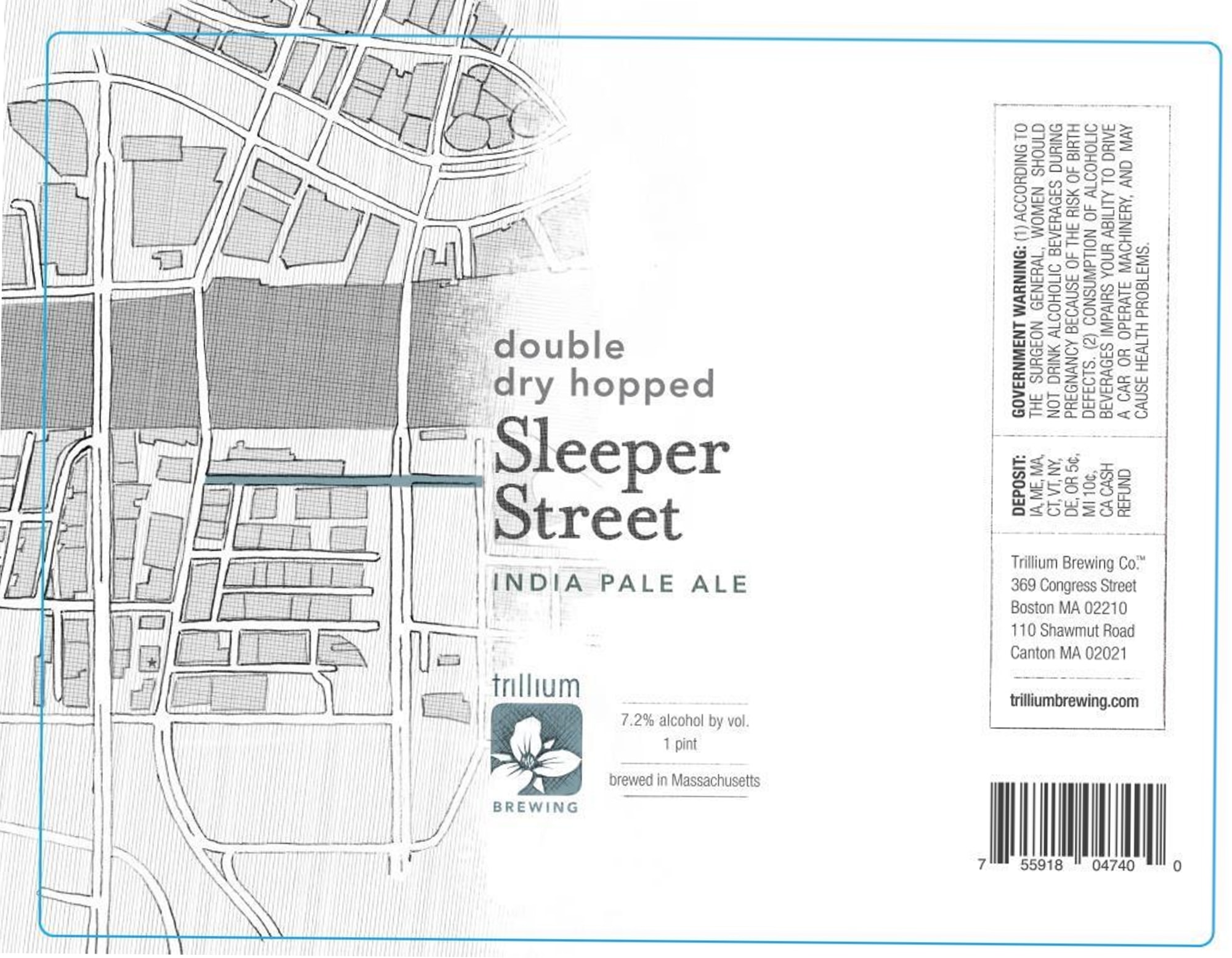 Sleeper Street by Trillium Brewing Co. - beer label