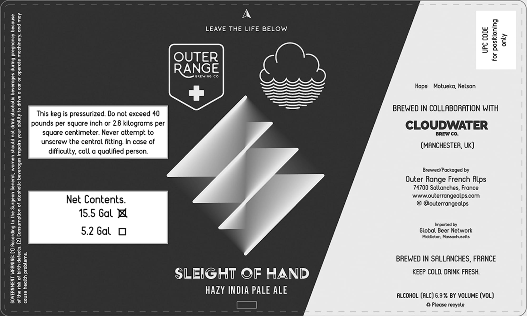 Sleight of Hand by Outer Range Brewing Co. - beer label