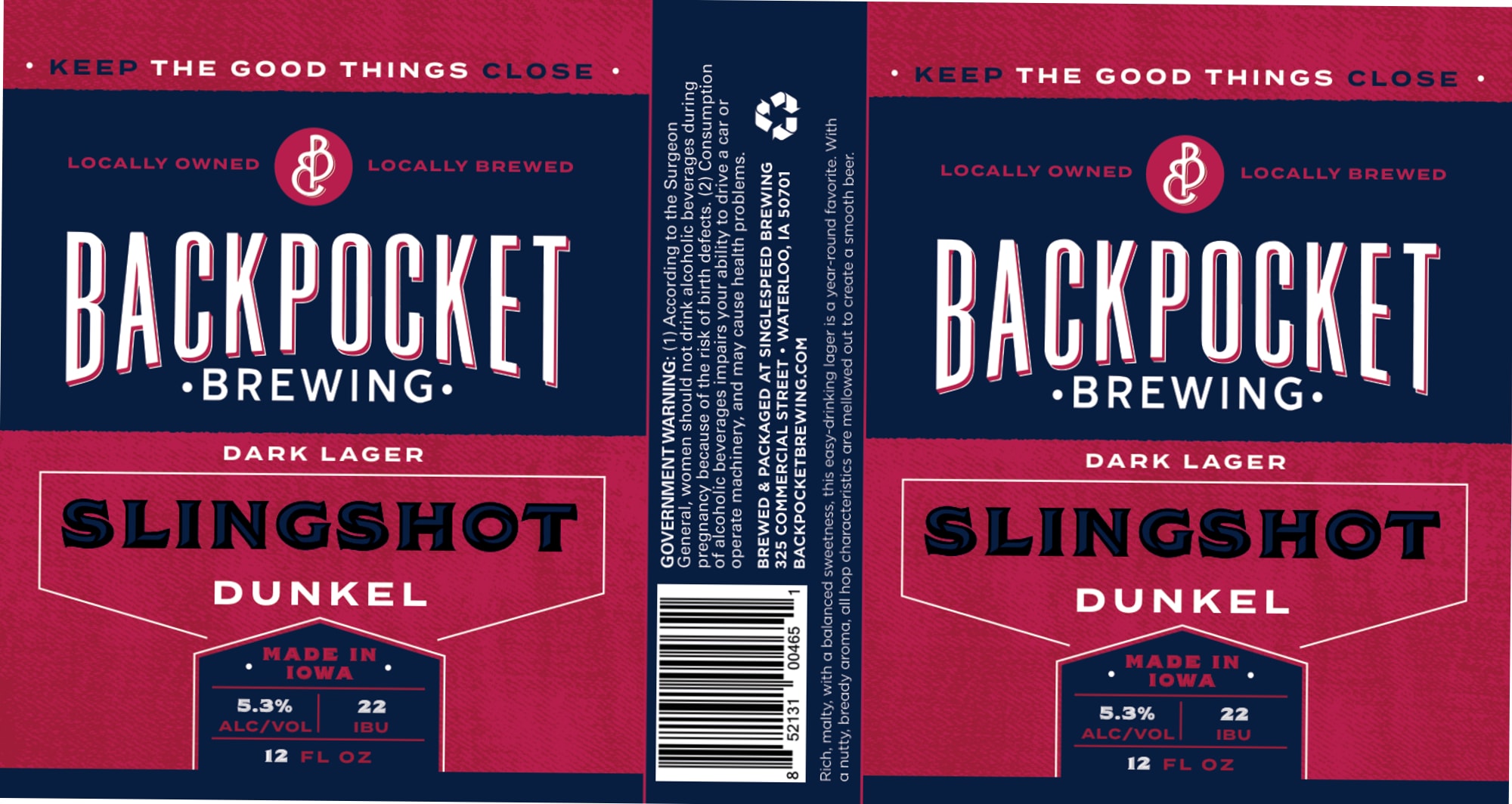 Slingshot Dunkel by Backpocket Brewing - beer label