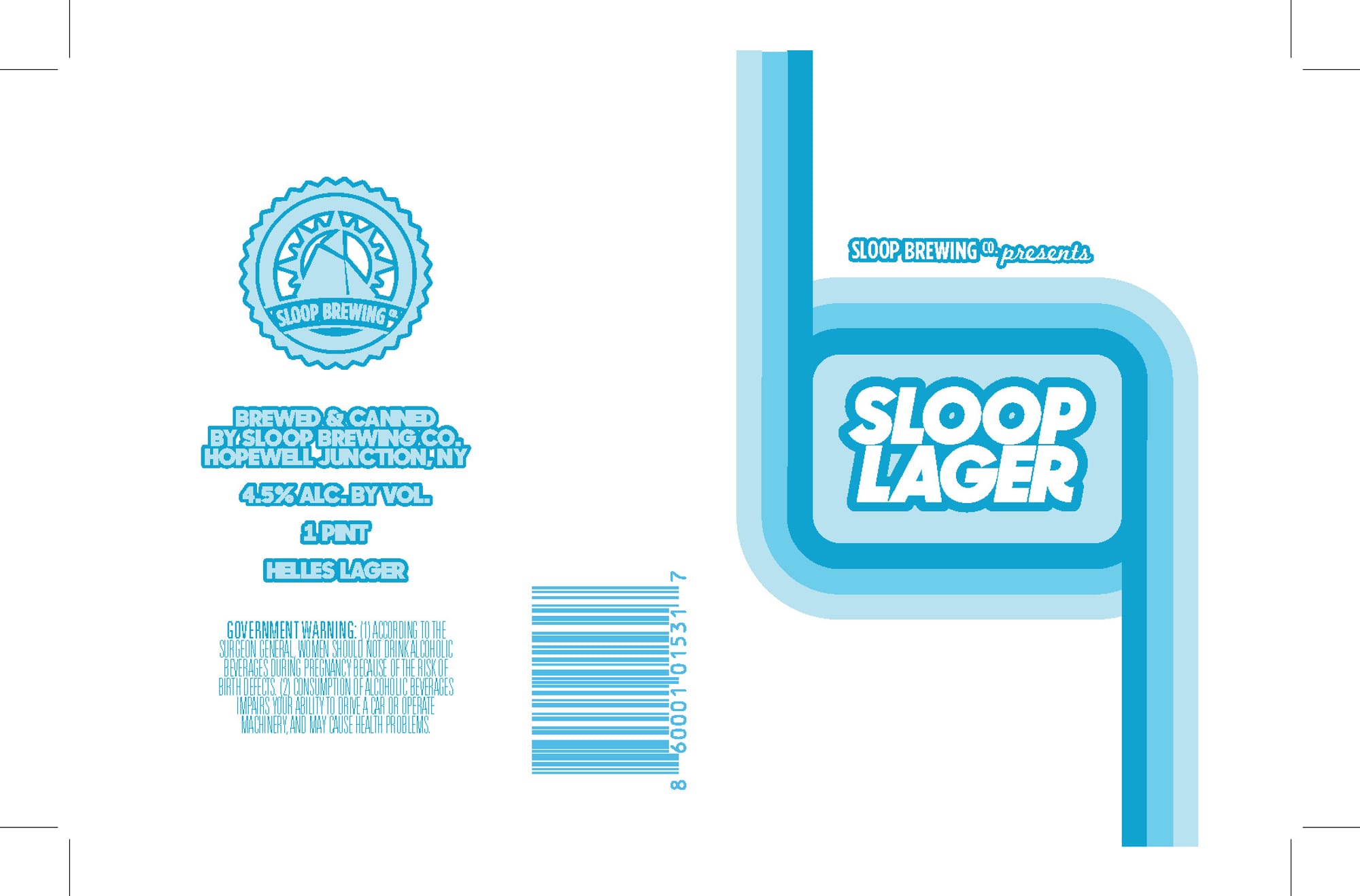 Sloop Lager by Sloop Brewing Co. - beer label