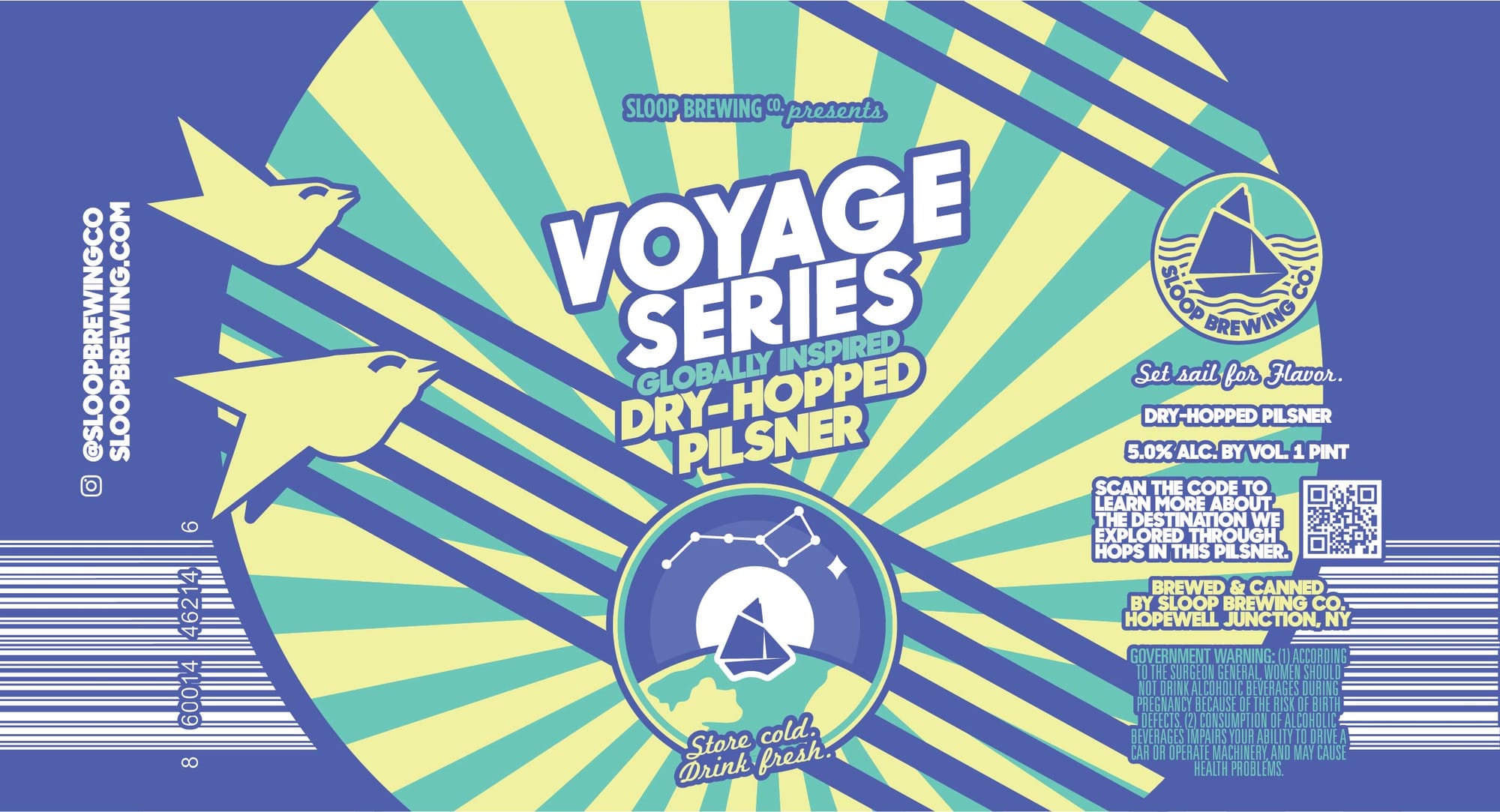 Voyage Series Dry-Hopped Pilsner by Sloop Brewing Co. - beer label