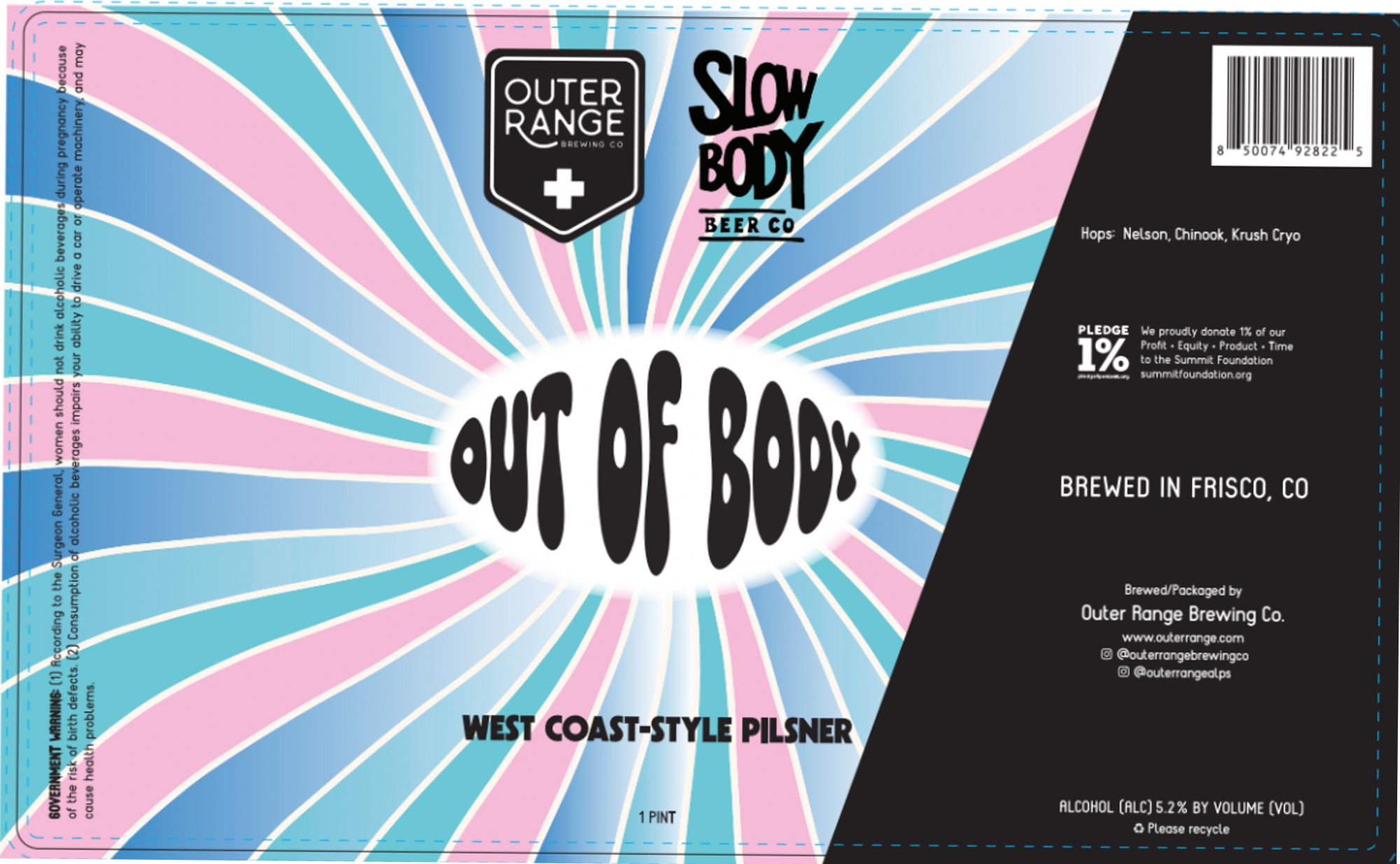 Slow Body by Outer Range Brewing Co. - beer label