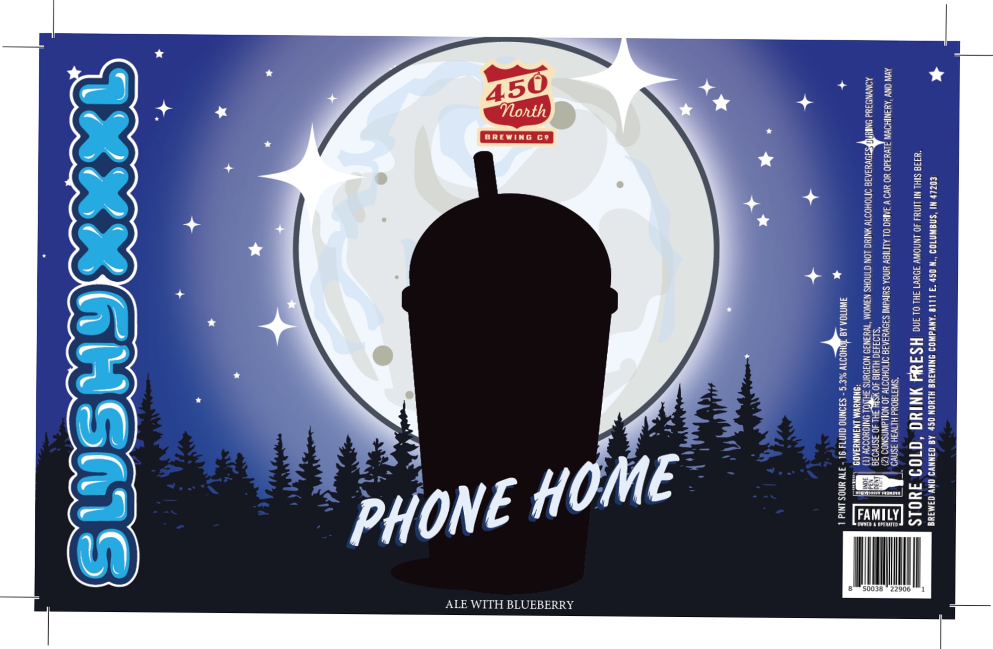 Slushy Home by 450 North Brewing Co. - beer label