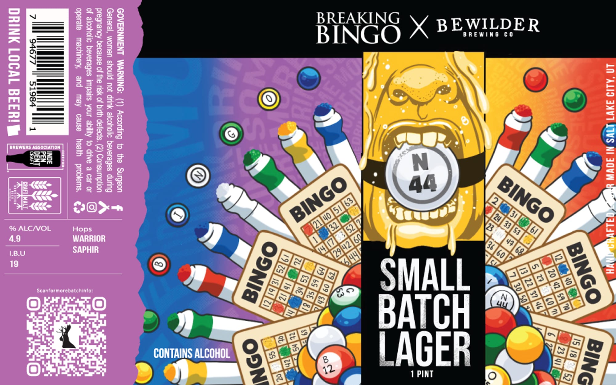 Small Batch Lager by Breaking X Bewilder Brewing Co. - beer label