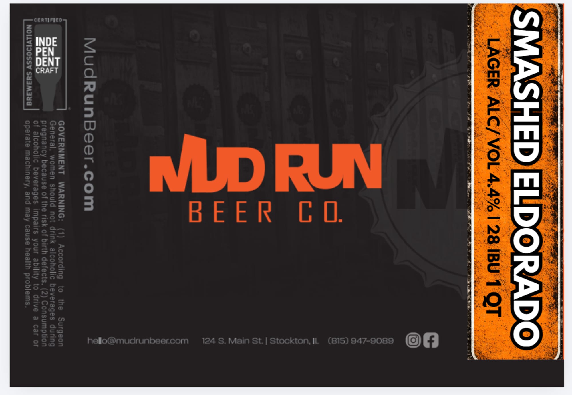 SMASHED ELDORADO by MUD RUN BEER CO. - beer label