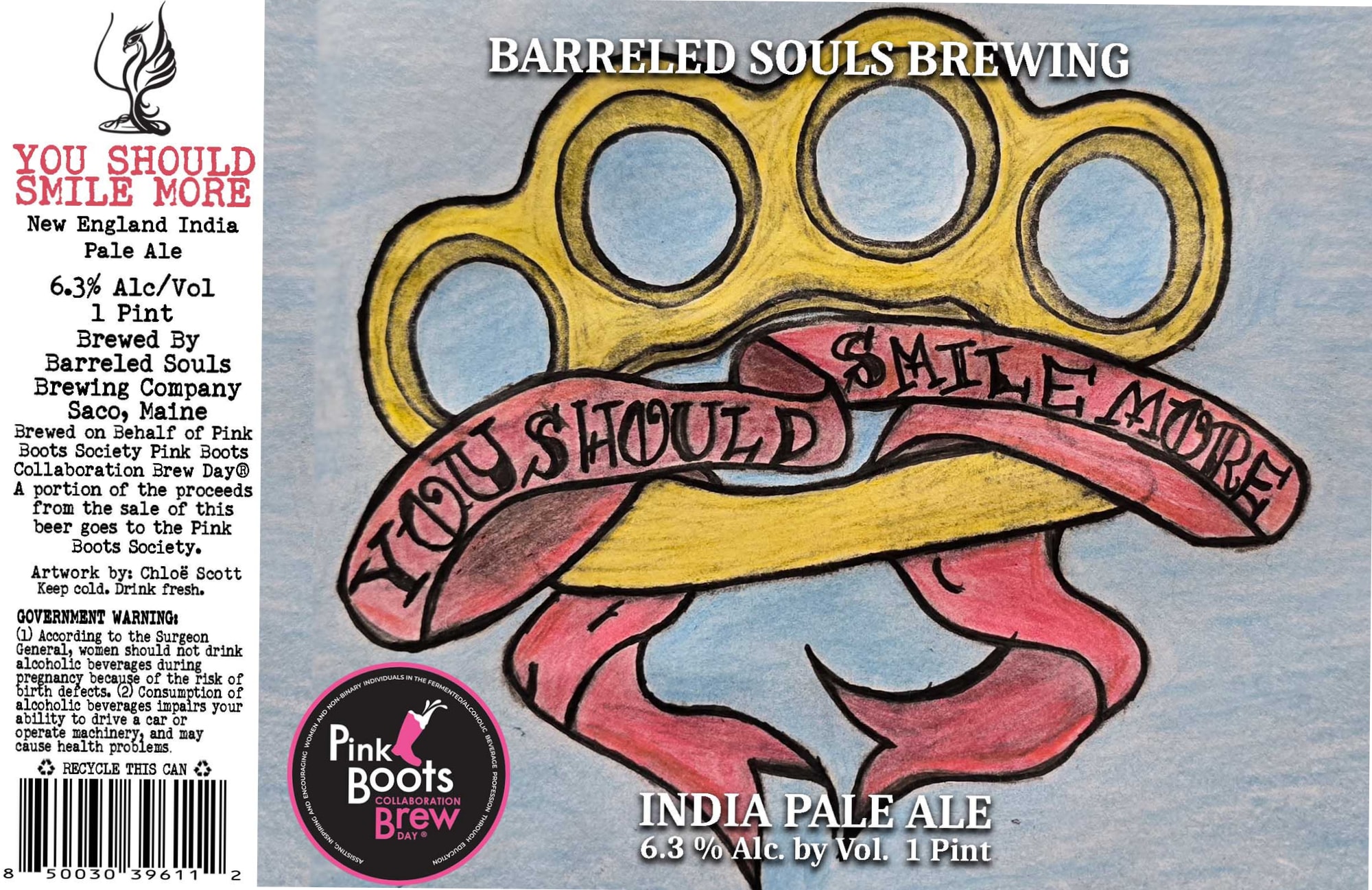 Smile More by Barreled Souls Brewing - beer label