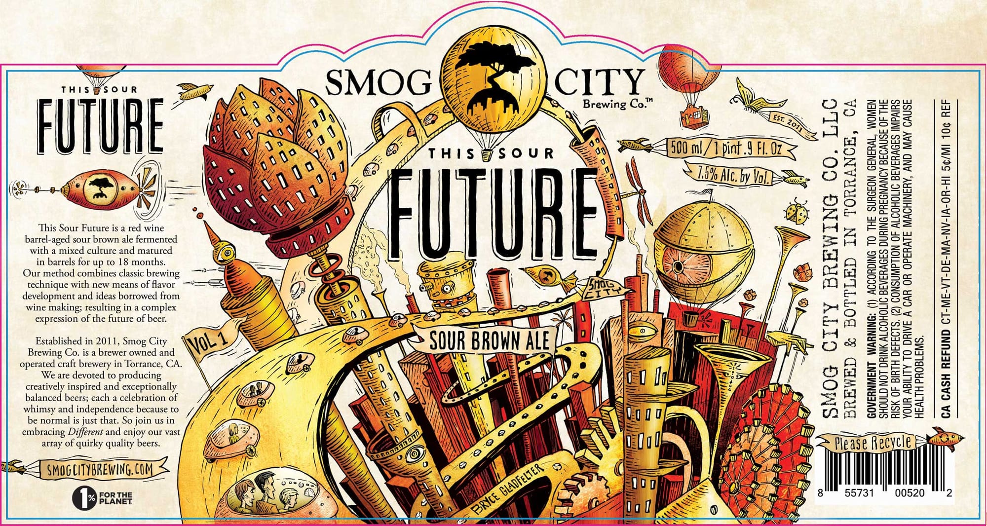 Smog Future by Smog City Brewing Co. - beer label