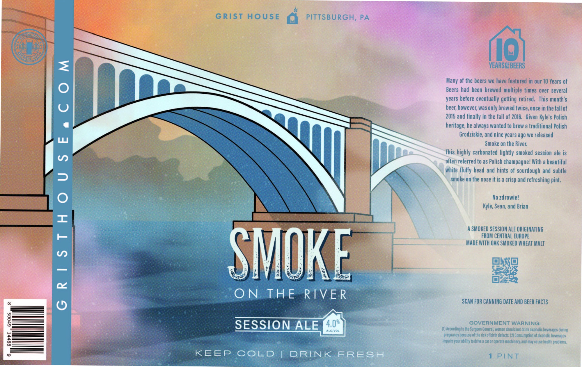 Smoke on the River by Grist House Brewing Company - beer label