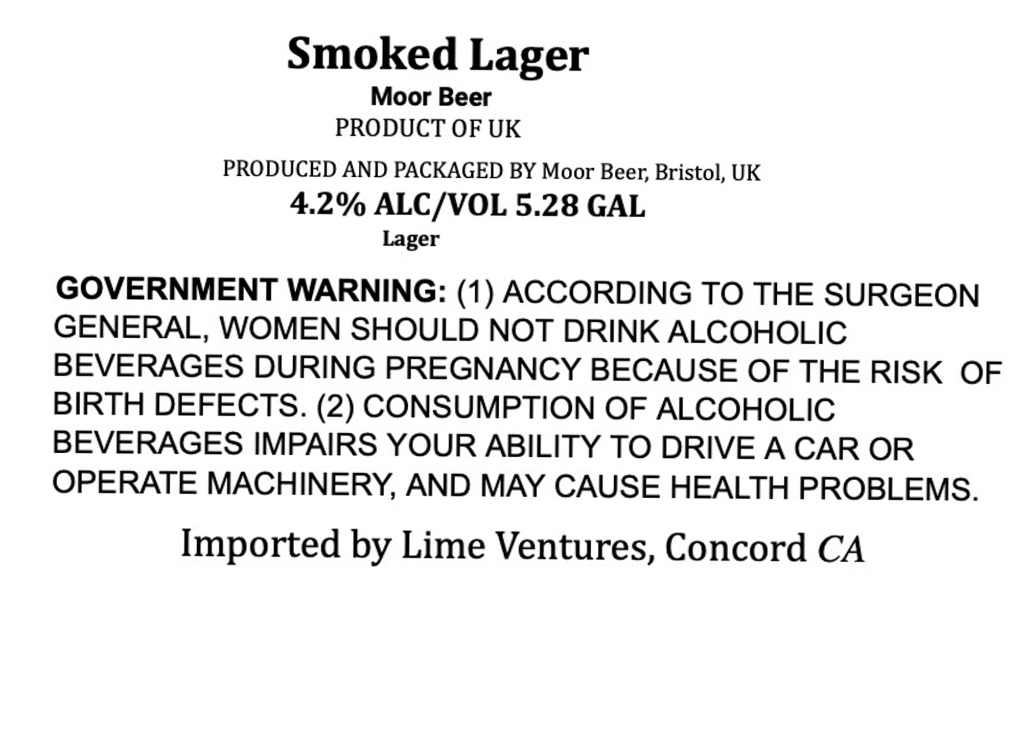 Smoked Lager by Moor Beer - beer label