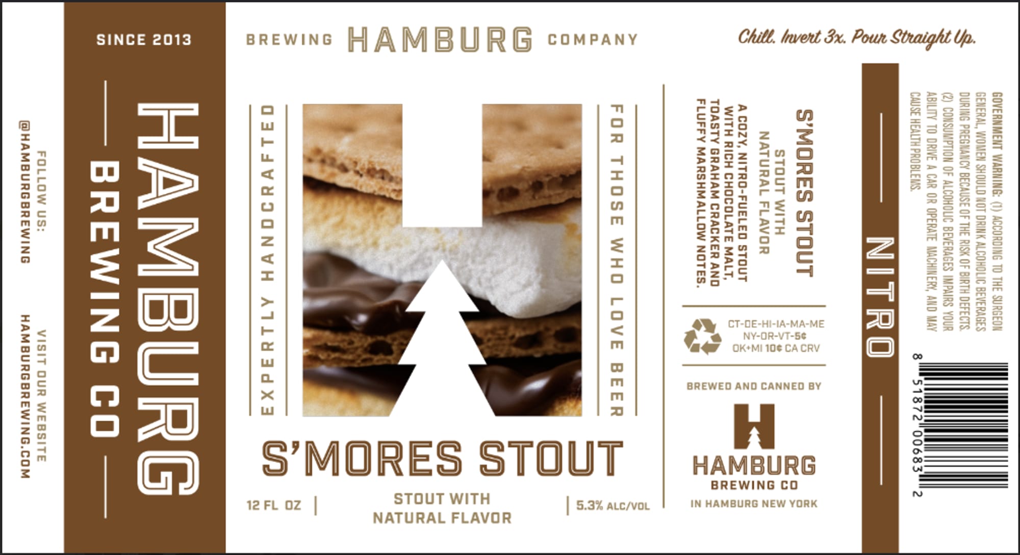S’mores Stout by Hamburg Brewing Company - beer label