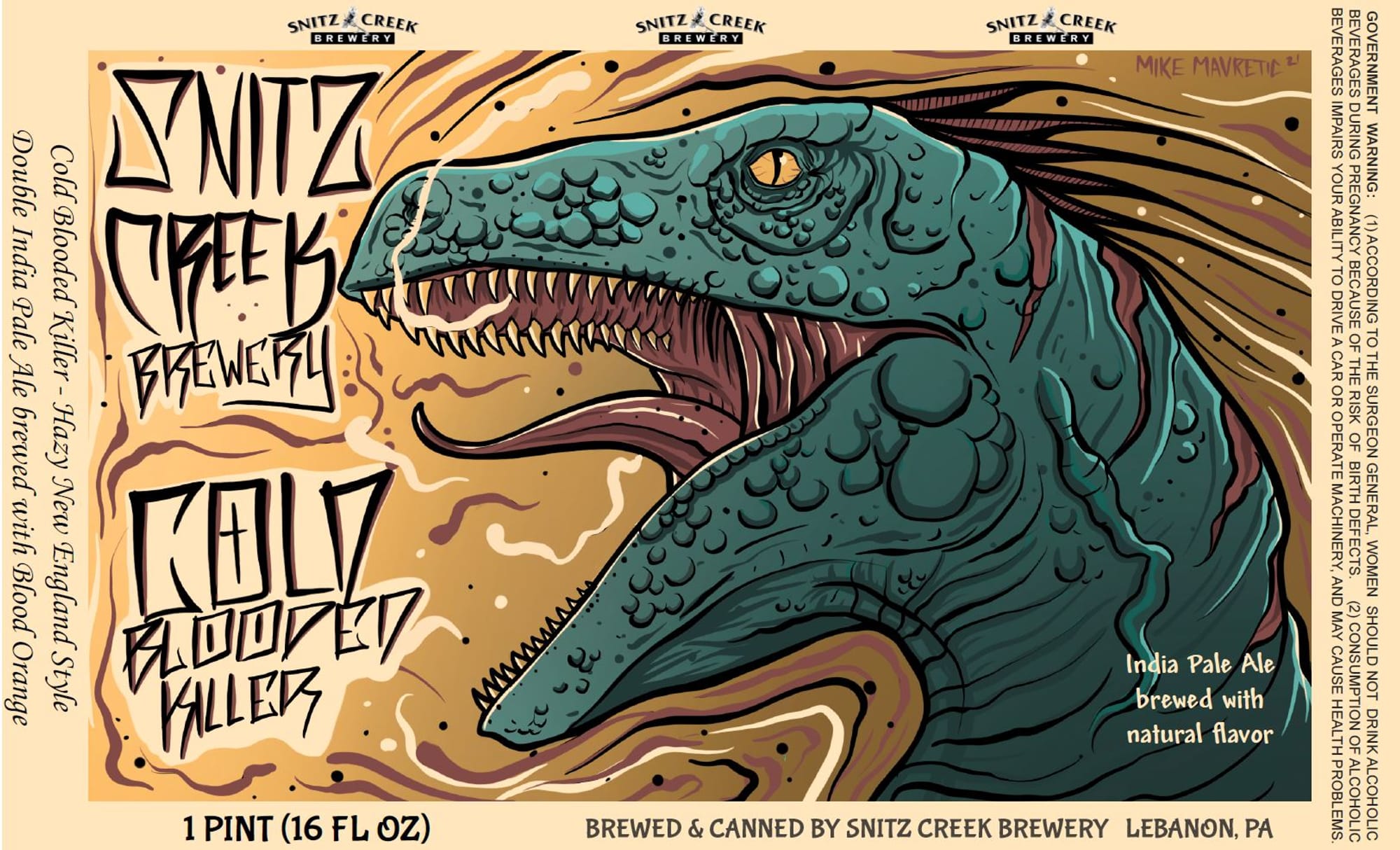 Cold Blooded Killer by Snitz Creek Brewery - beer label