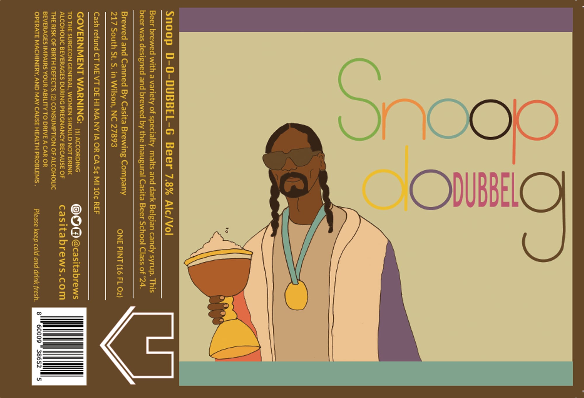 Snoop D-O-Dubbel-G by Casita Brewing Company - beer label