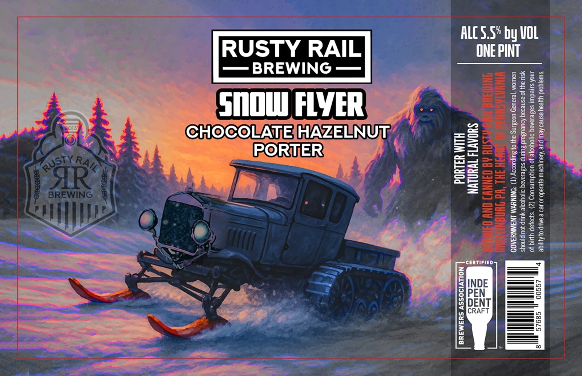 Snow Flyer by Rusty Rail Brewing - beer label