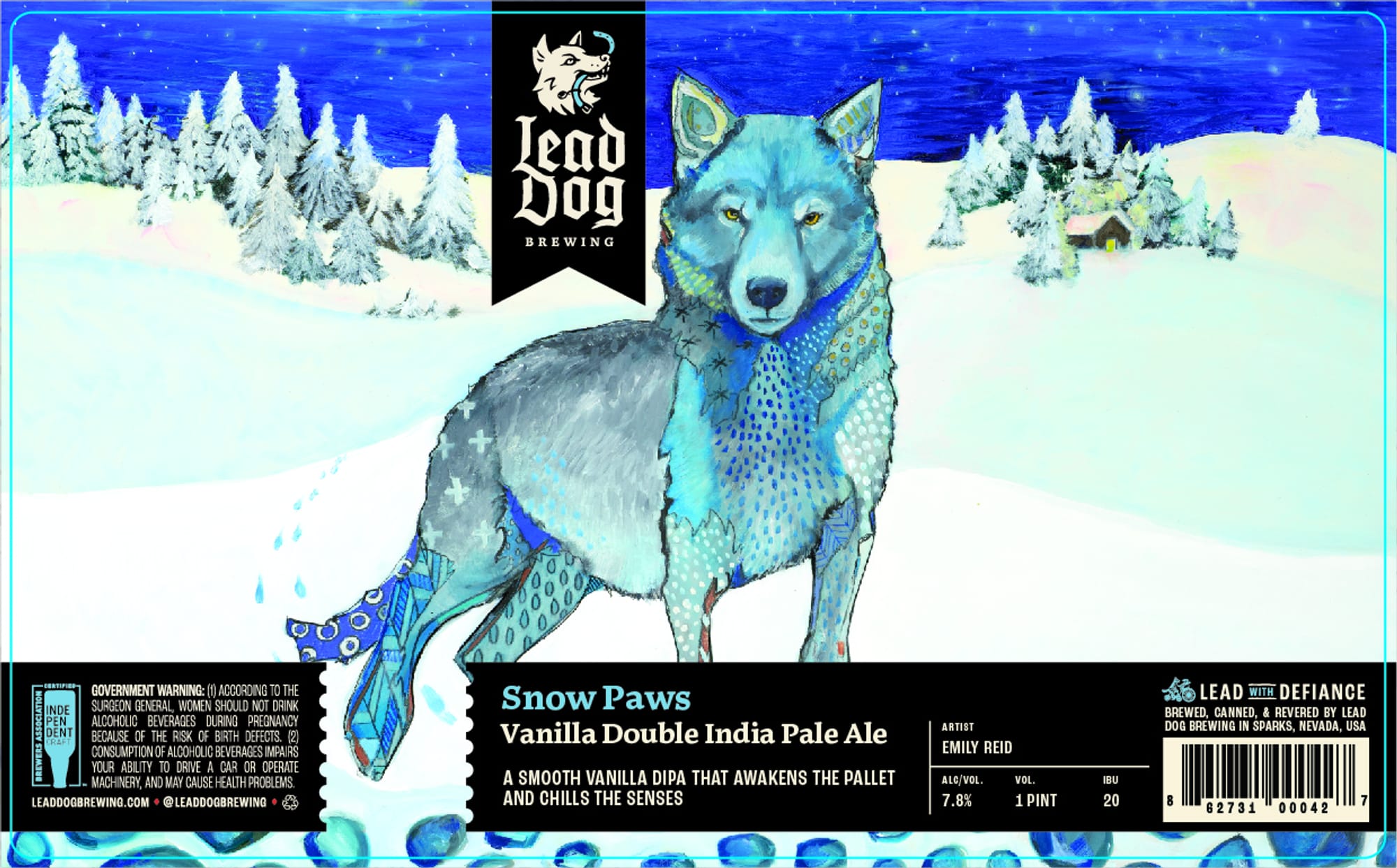 Snow Paws by Lead Dog Brewing - beer label