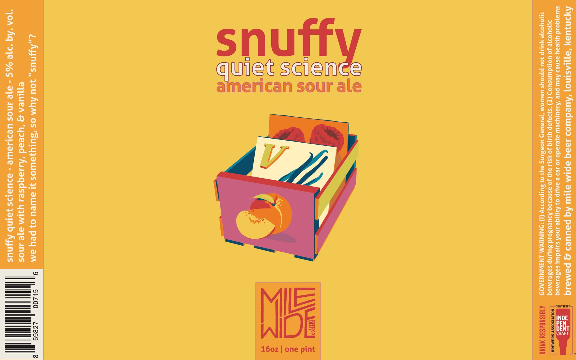 Snuffy by Mile Wide Beer Company - beer label