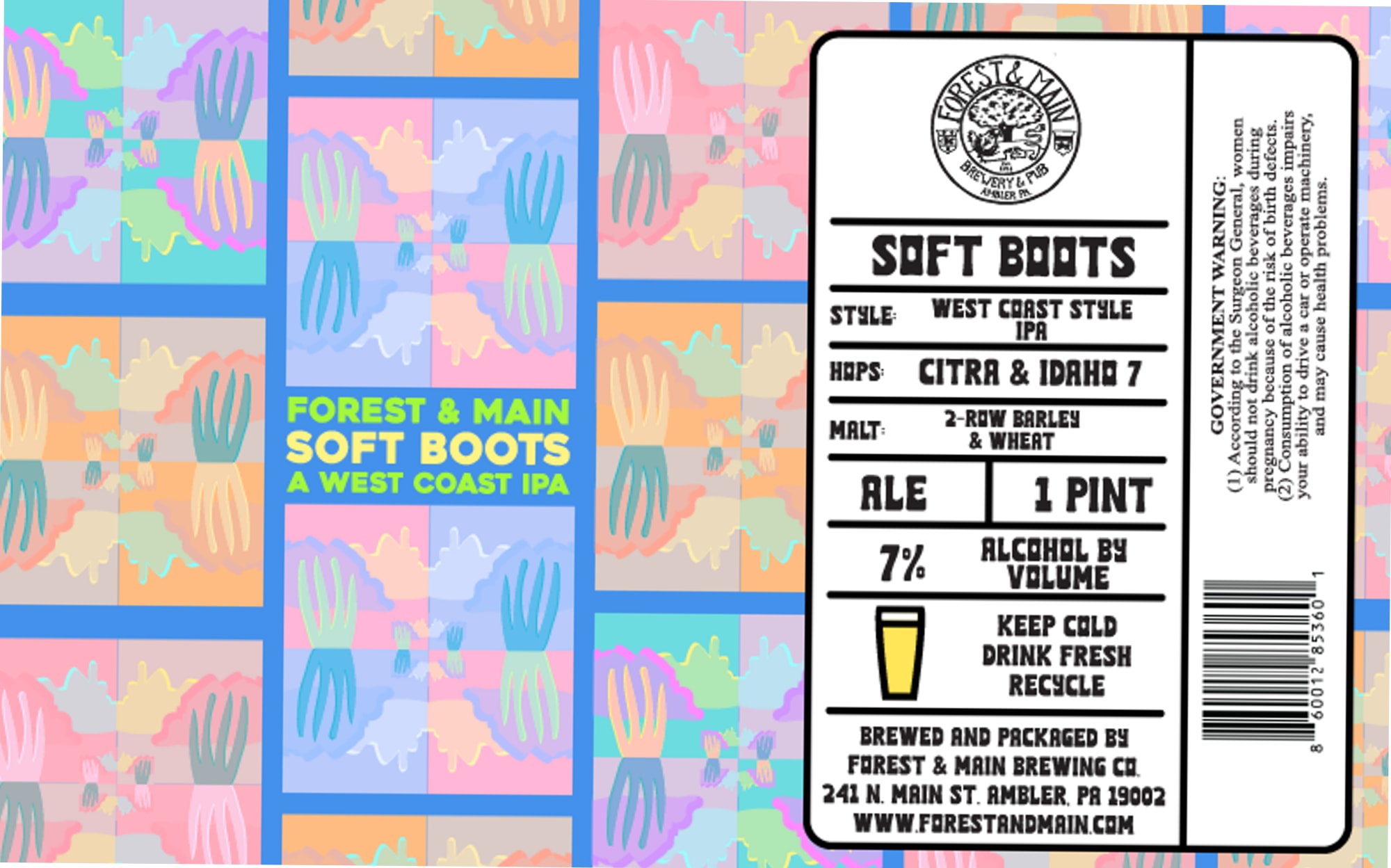 Soft Boots by Forest & Main Brewing Co. - beer label