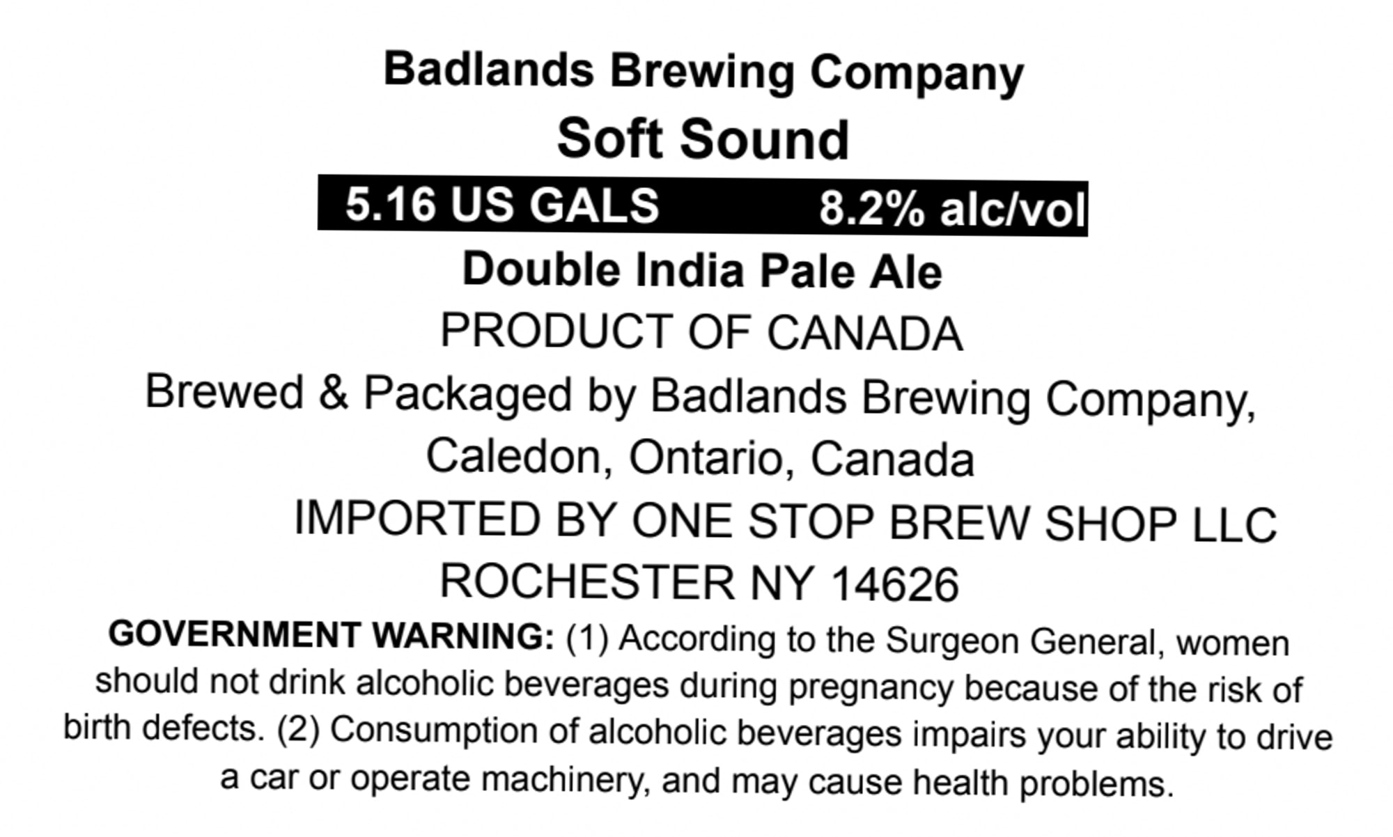 Soft Sound by Badlands Brewing Company - beer label