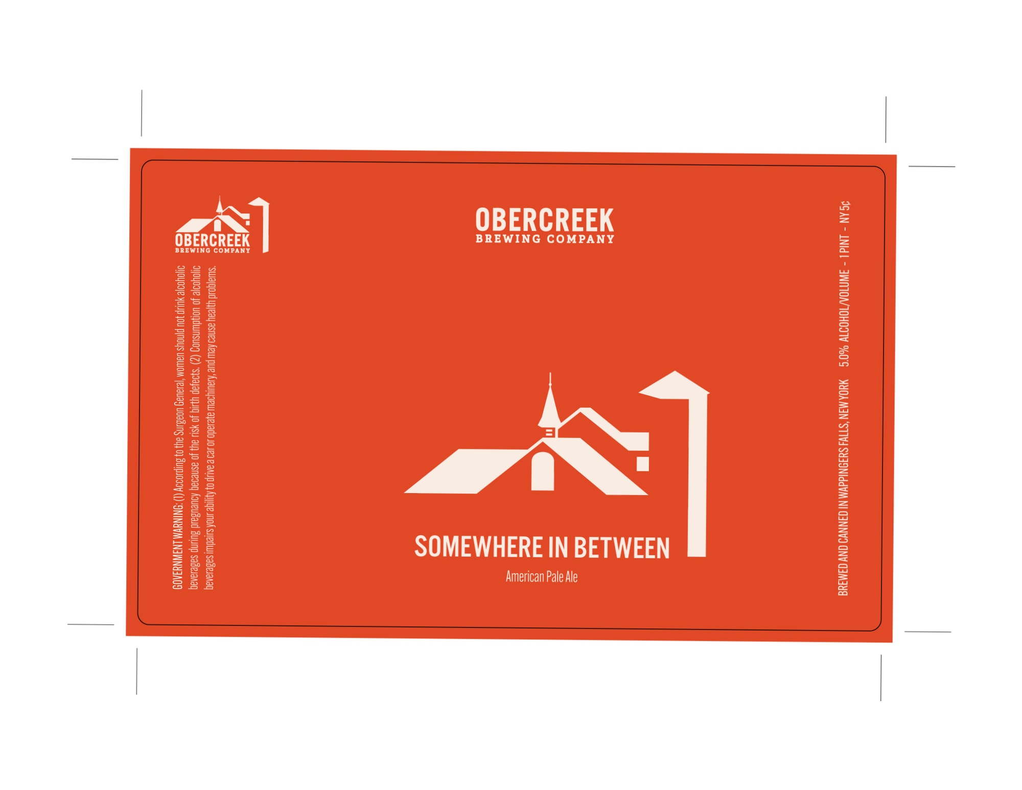 Somewhere Between by Obercreek Brewing Company - beer label