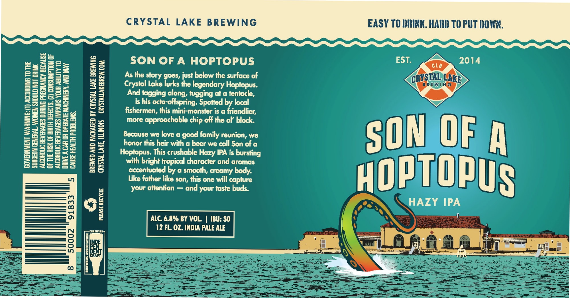 Son of a Hoptopus by Crystal Lake Brewing - beer label