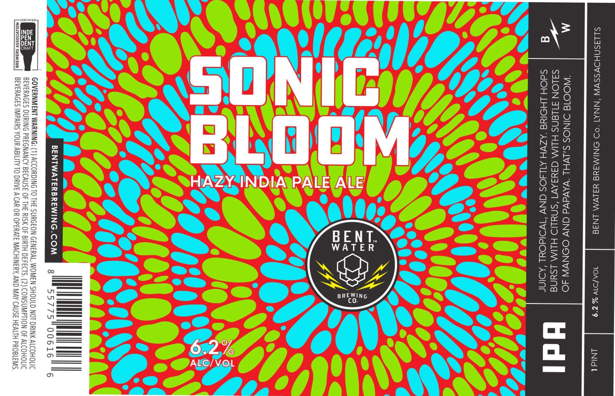 Sonic Bloom by Bent Water Brewing - beer label