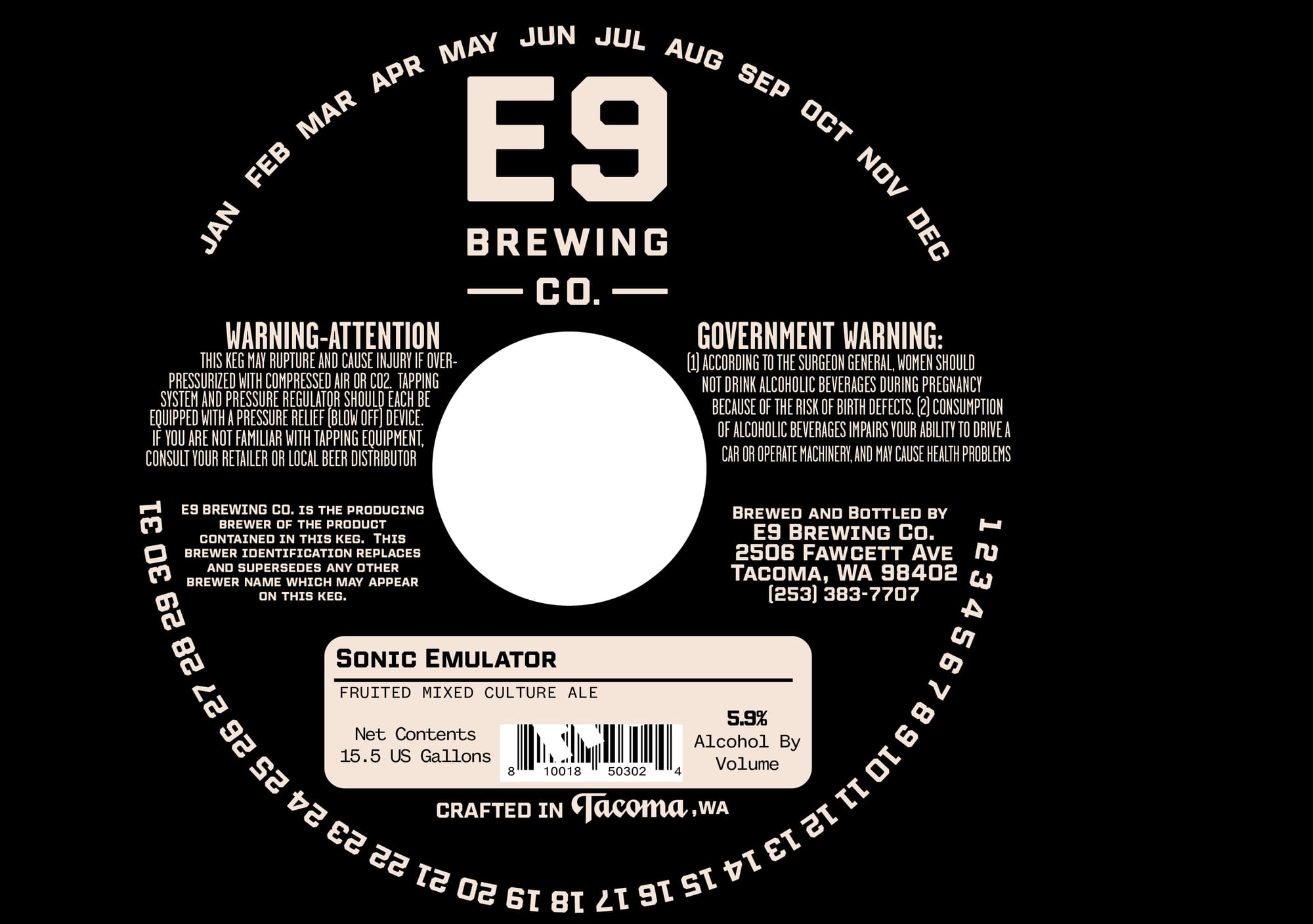 Sonic Emulator by E9 Brewing Co. - beer label