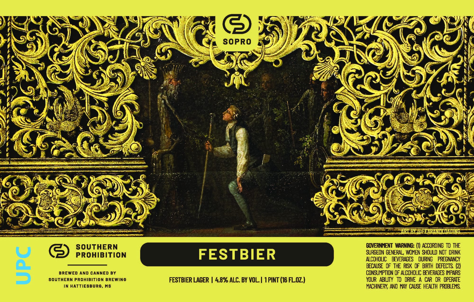 Sopro Festbier by Southern Prohibition Brewing - beer label