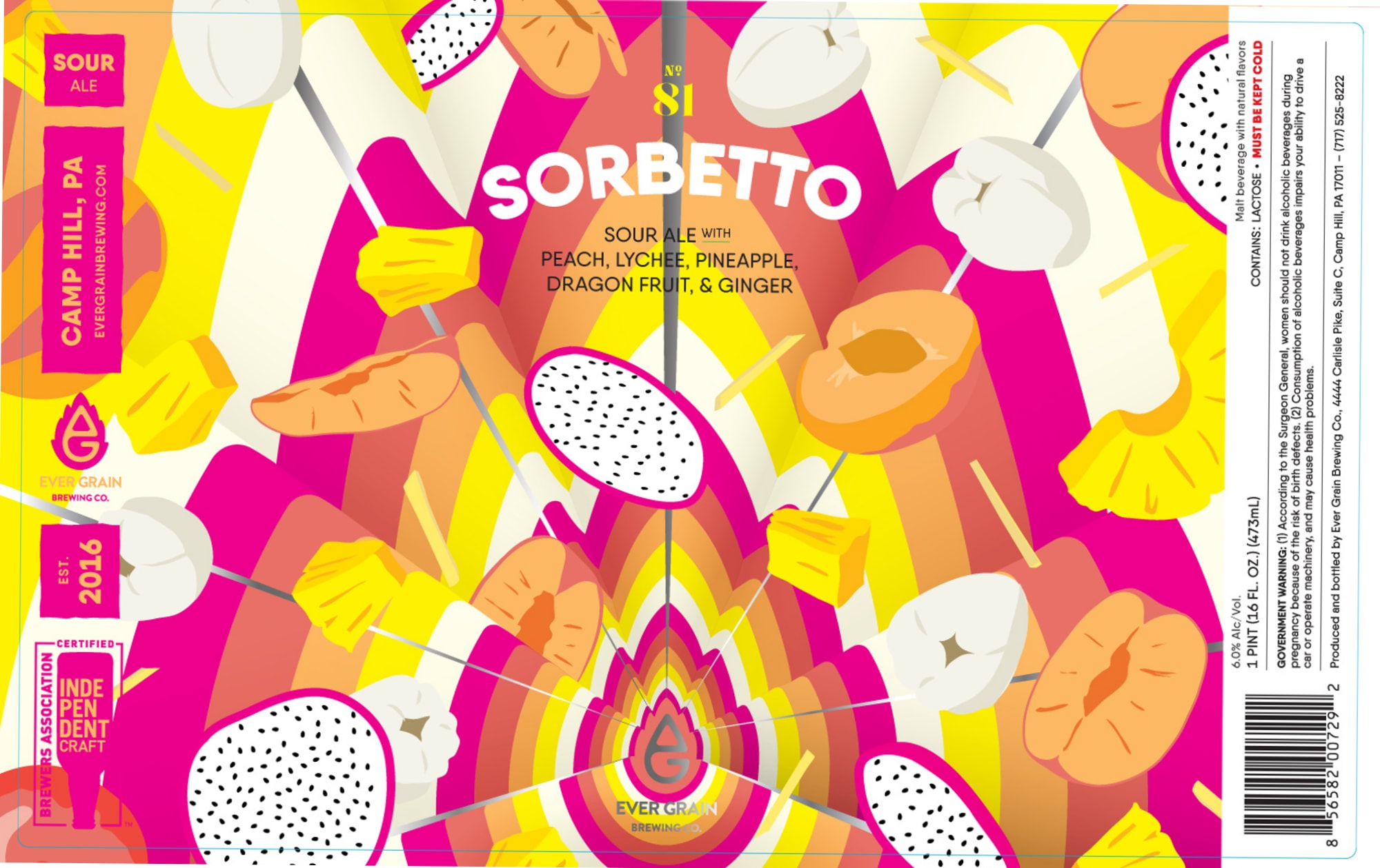 Sorbetto by Ever Grain Brewing - beer label