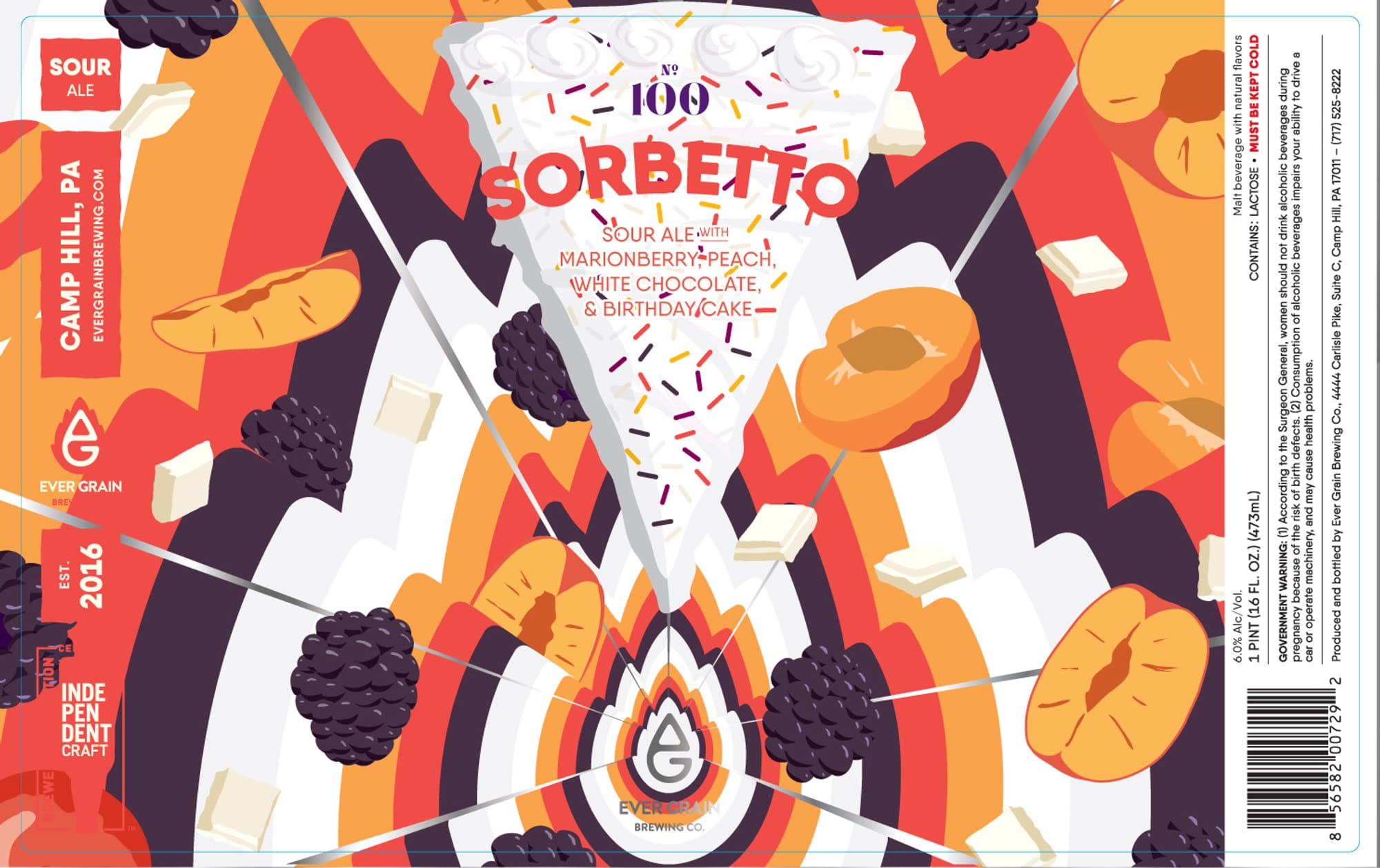 Sorbetto by Evergrain Brewing Co. - beer label