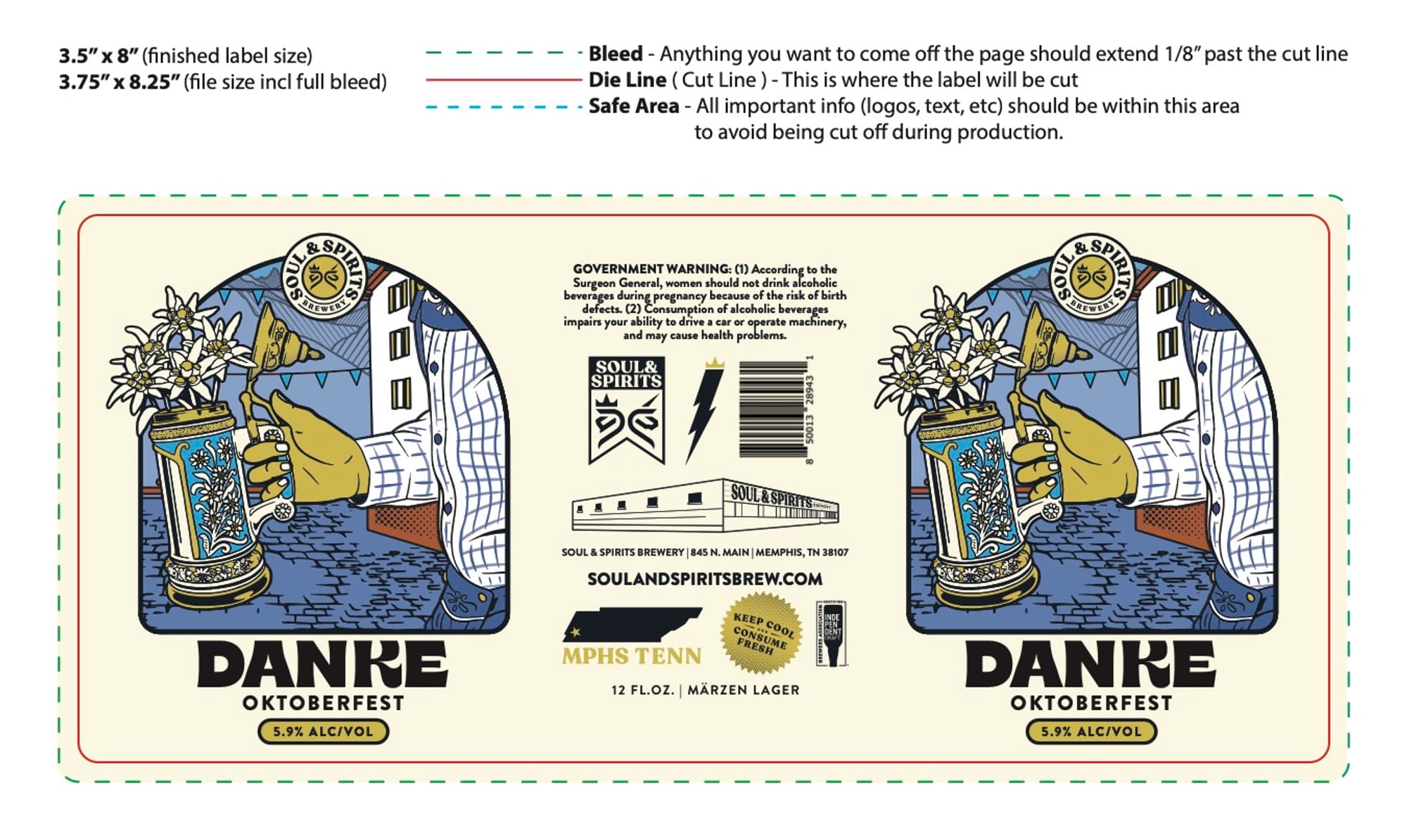 Danke by Soul & Spirits Brewery - beer label
