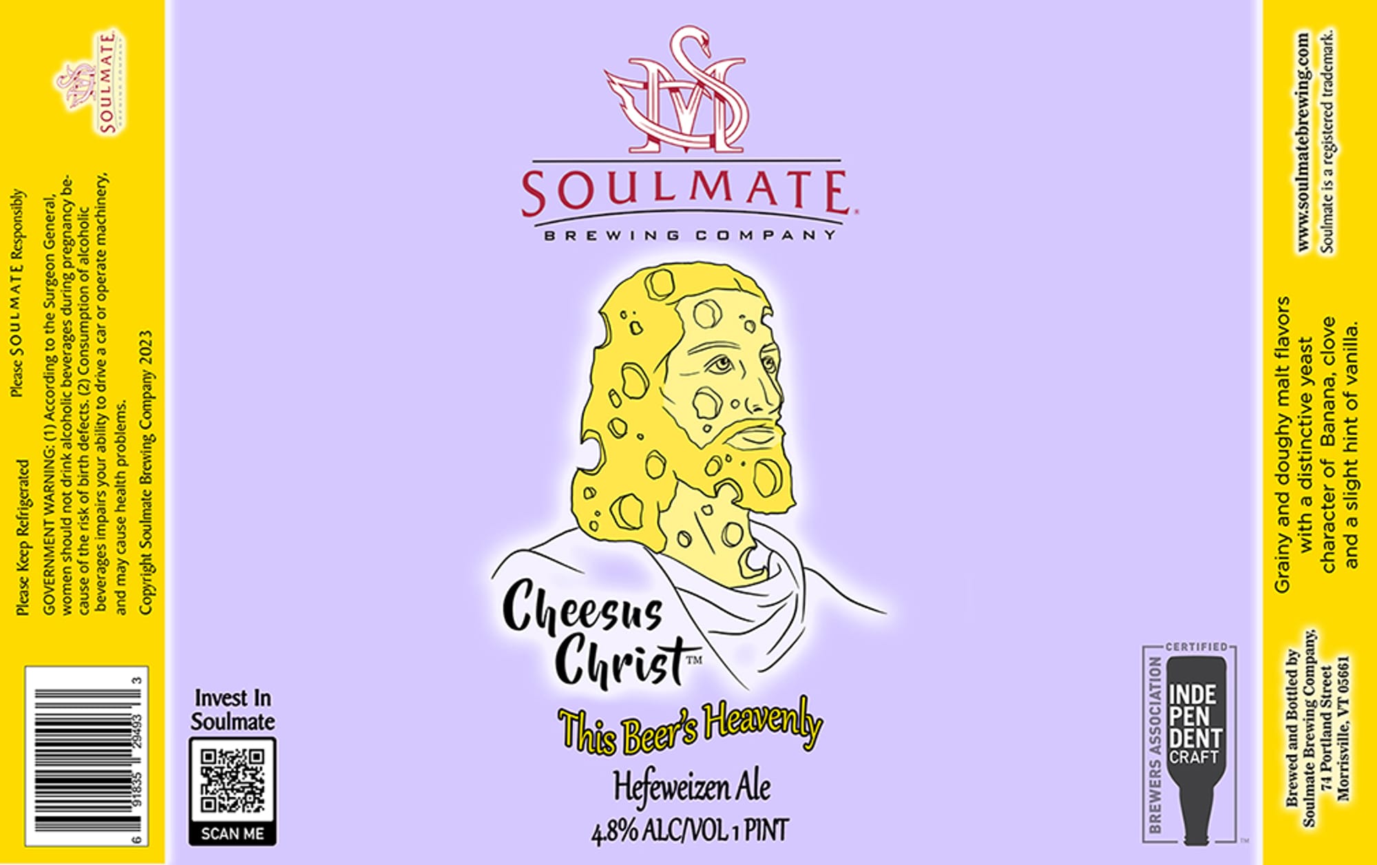 Cheesus Christ by Soulmate Brewing Company - beer label