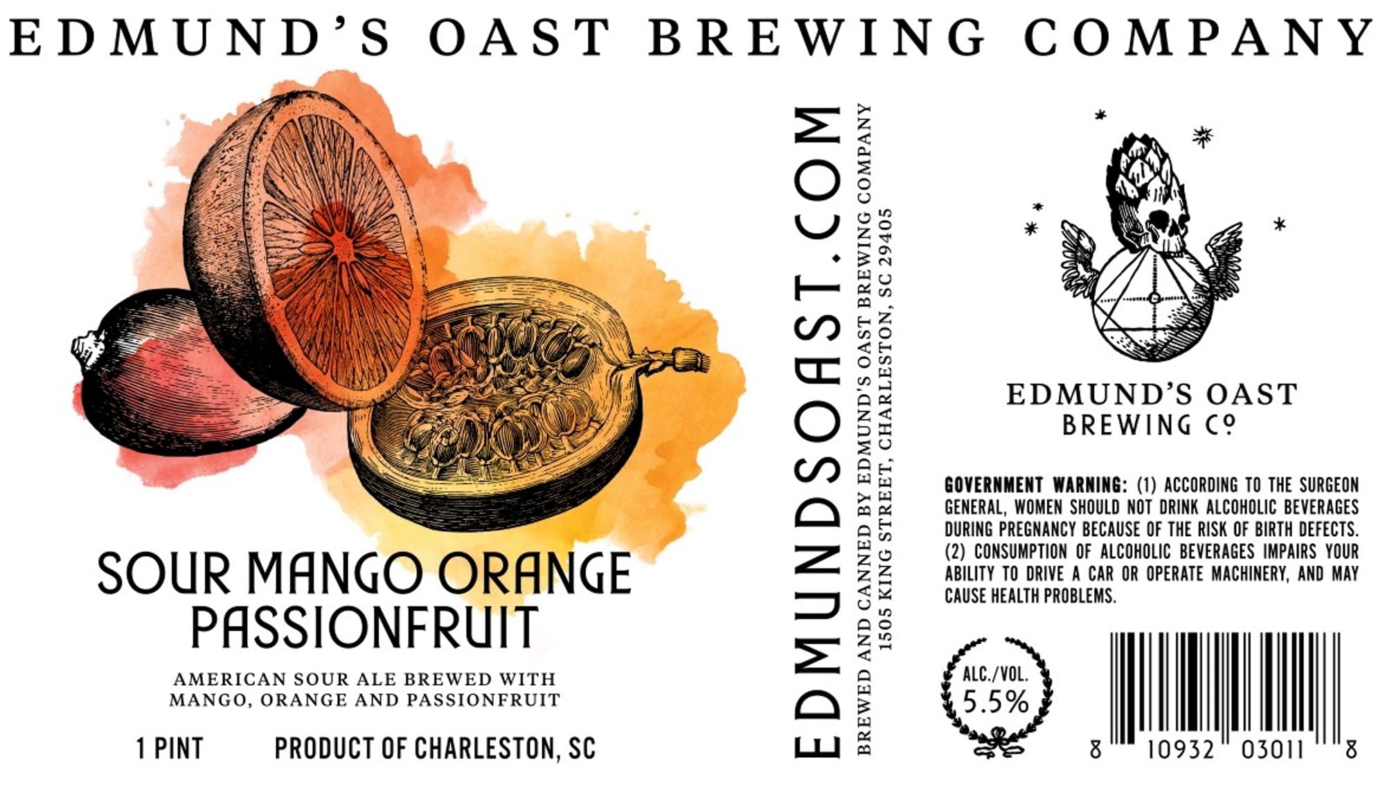 Sour Mango Orange Passionfruit by Edmund’s Oast Brewing Company - beer label