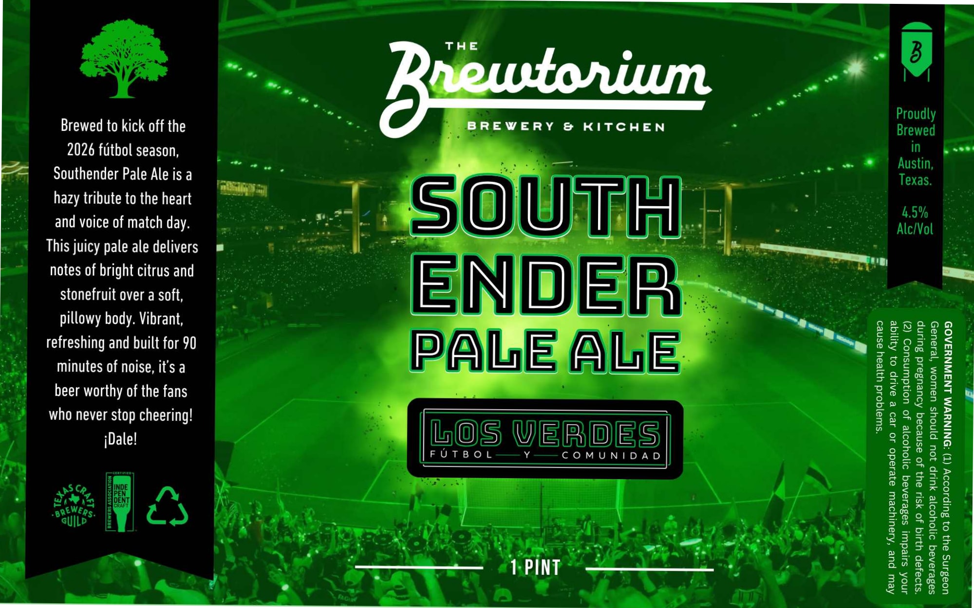 South Ender Pale Ale by The Brewtorium & Kitchen - beer label