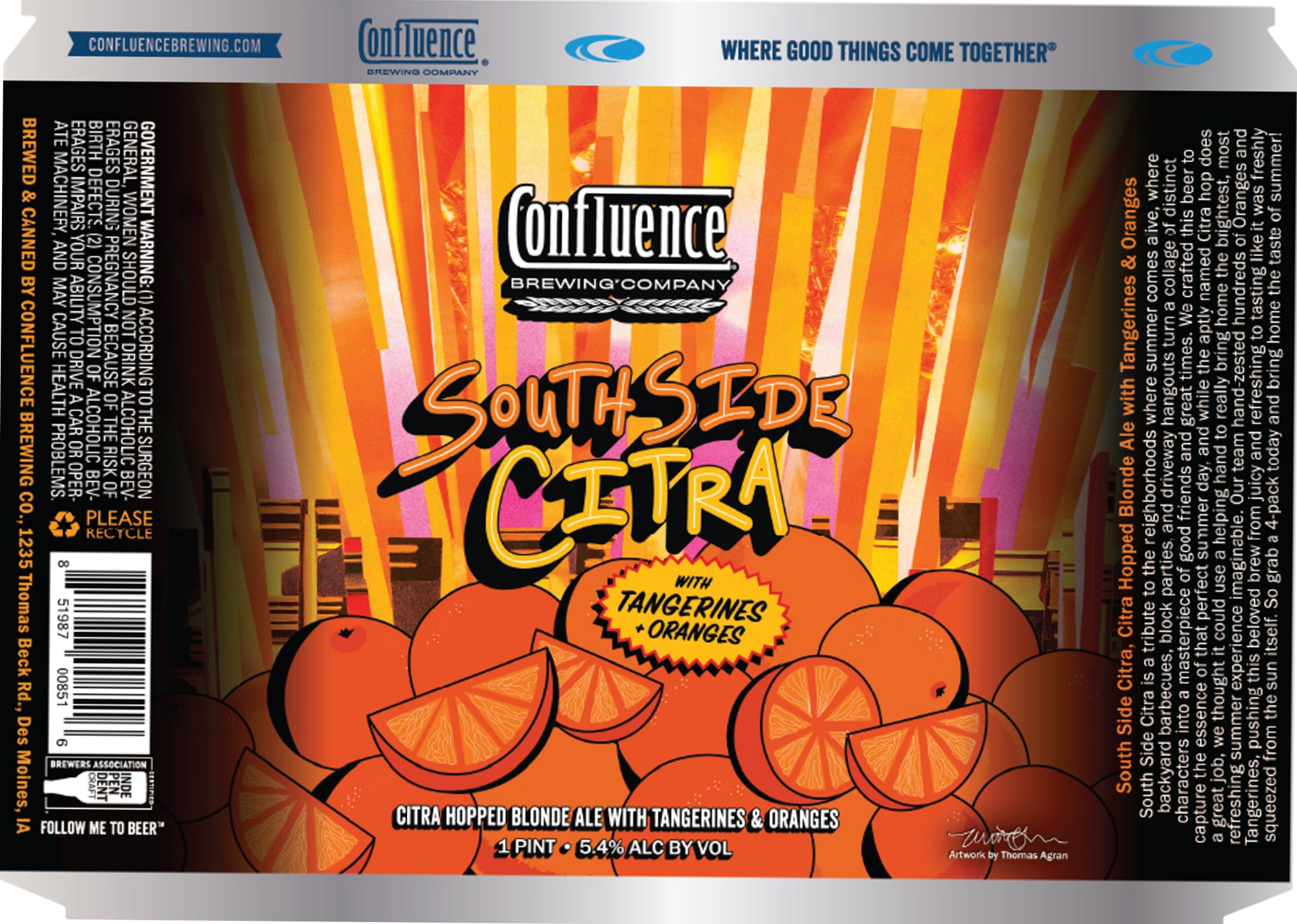 South Side Citra by Confluence Brewing Company - beer label