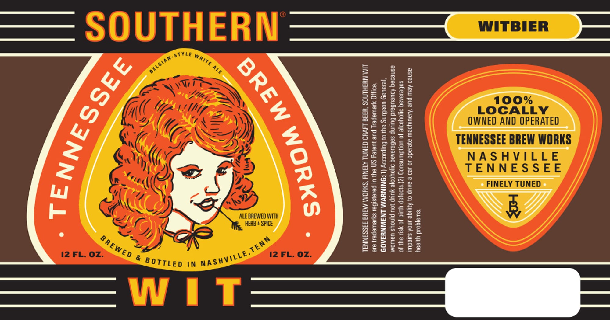 Tennessee Wit by Southern Brew Works - beer label