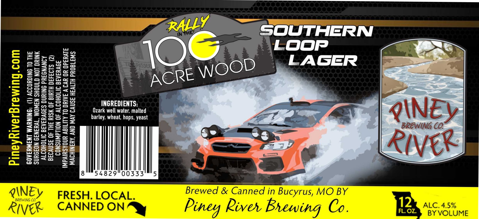 Southern Loop Lager by Piney River Brewing Co. - beer label