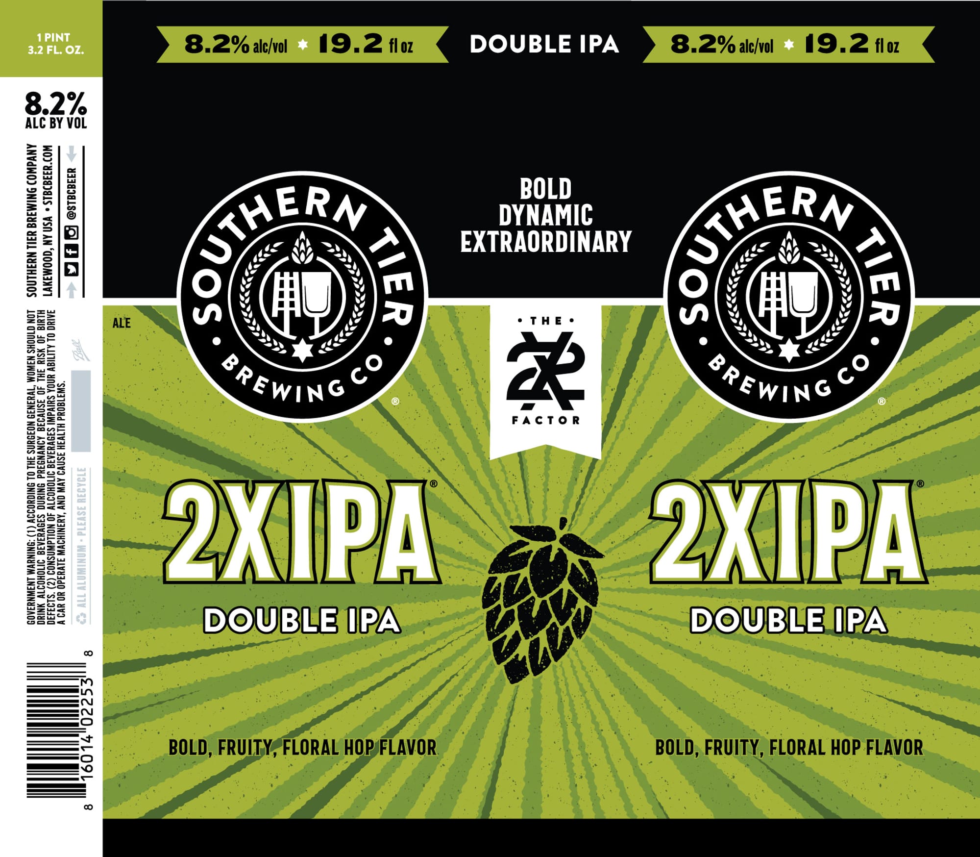 2XIPA Double IPA by Southern Tier Brewing Co. - beer label