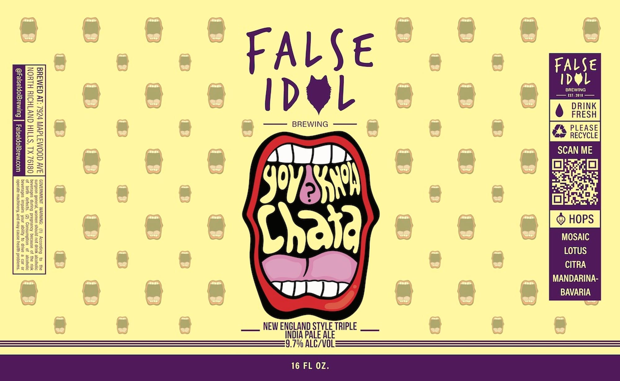 Sova Know by False Idol Brewing - beer label