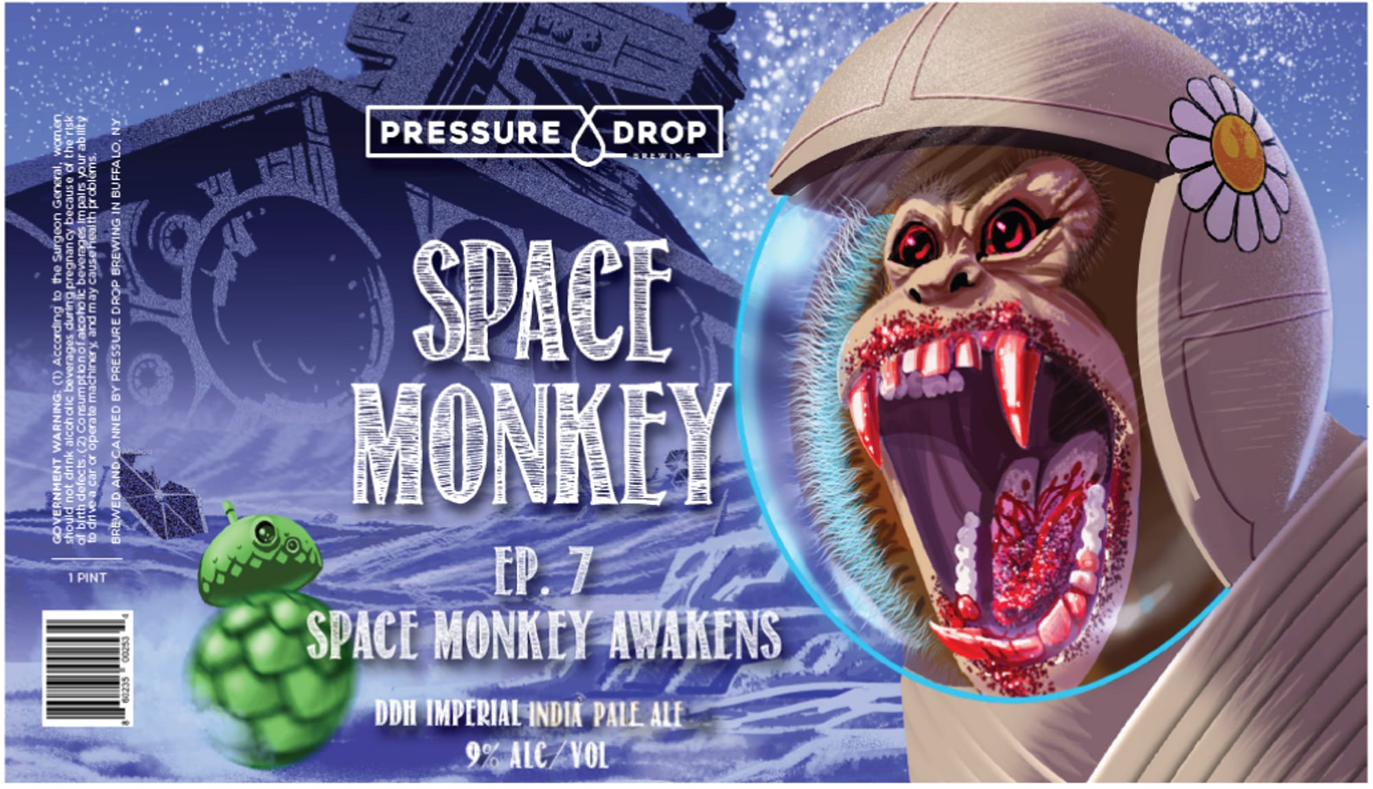 Space Monkey Ep. 7 Space Monkey Awakens by Pressure Drop Brewing - beer label