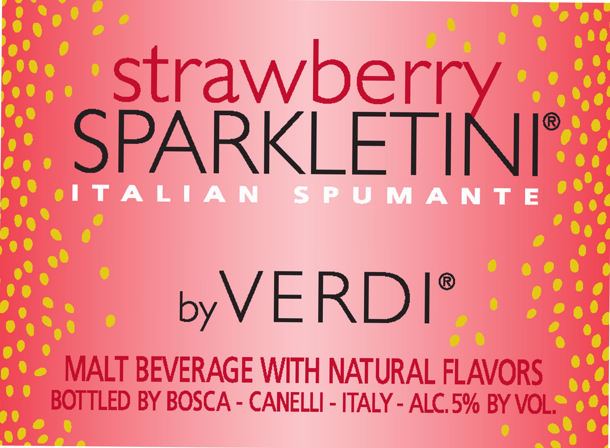 Sparkletini Strawberry by Verdi - beer label