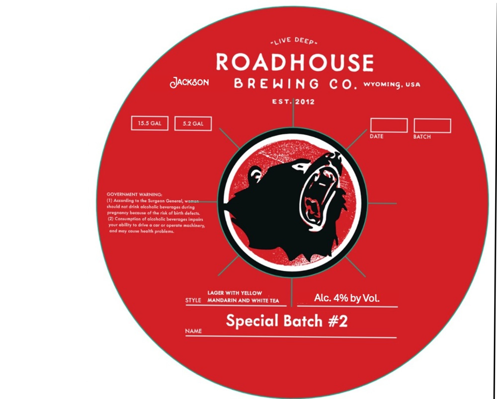 Special Batch #2 by Roadhouse Brewing Co. - beer label