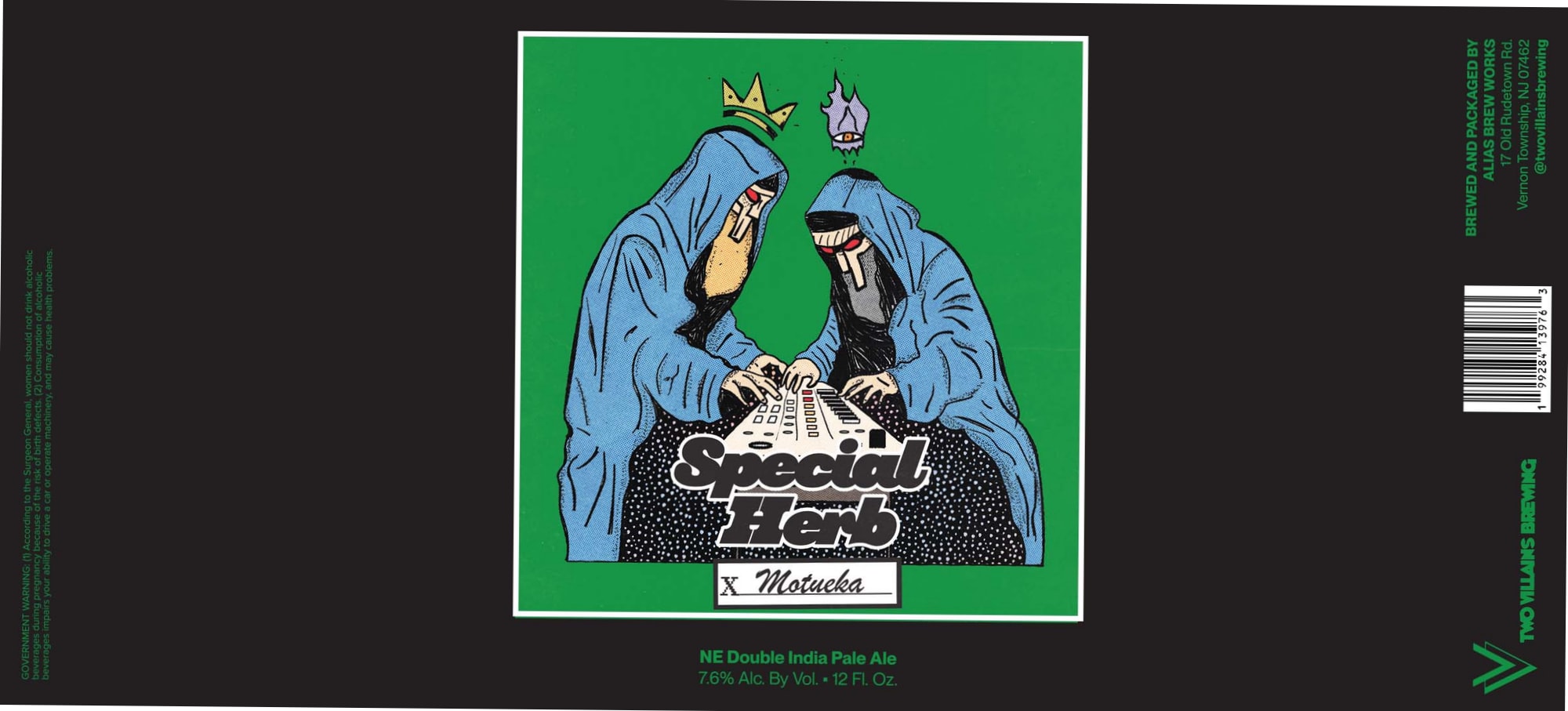 Special Herb by Two Villains Brewing - beer label