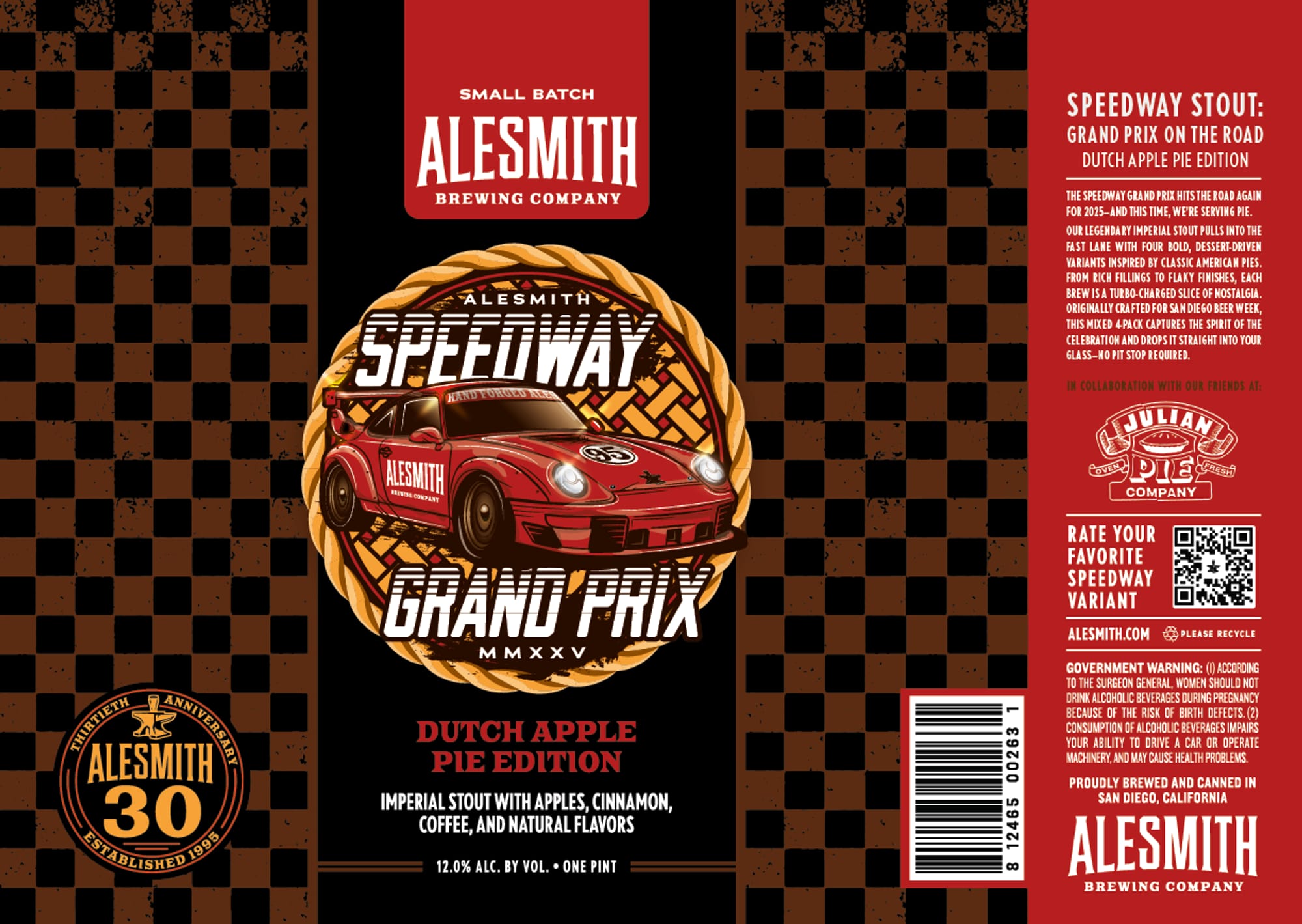 Speedway Stout: Grand Prix on the Road Dutch Apple Pie Edition by Alesmith Brewing Company - beer label